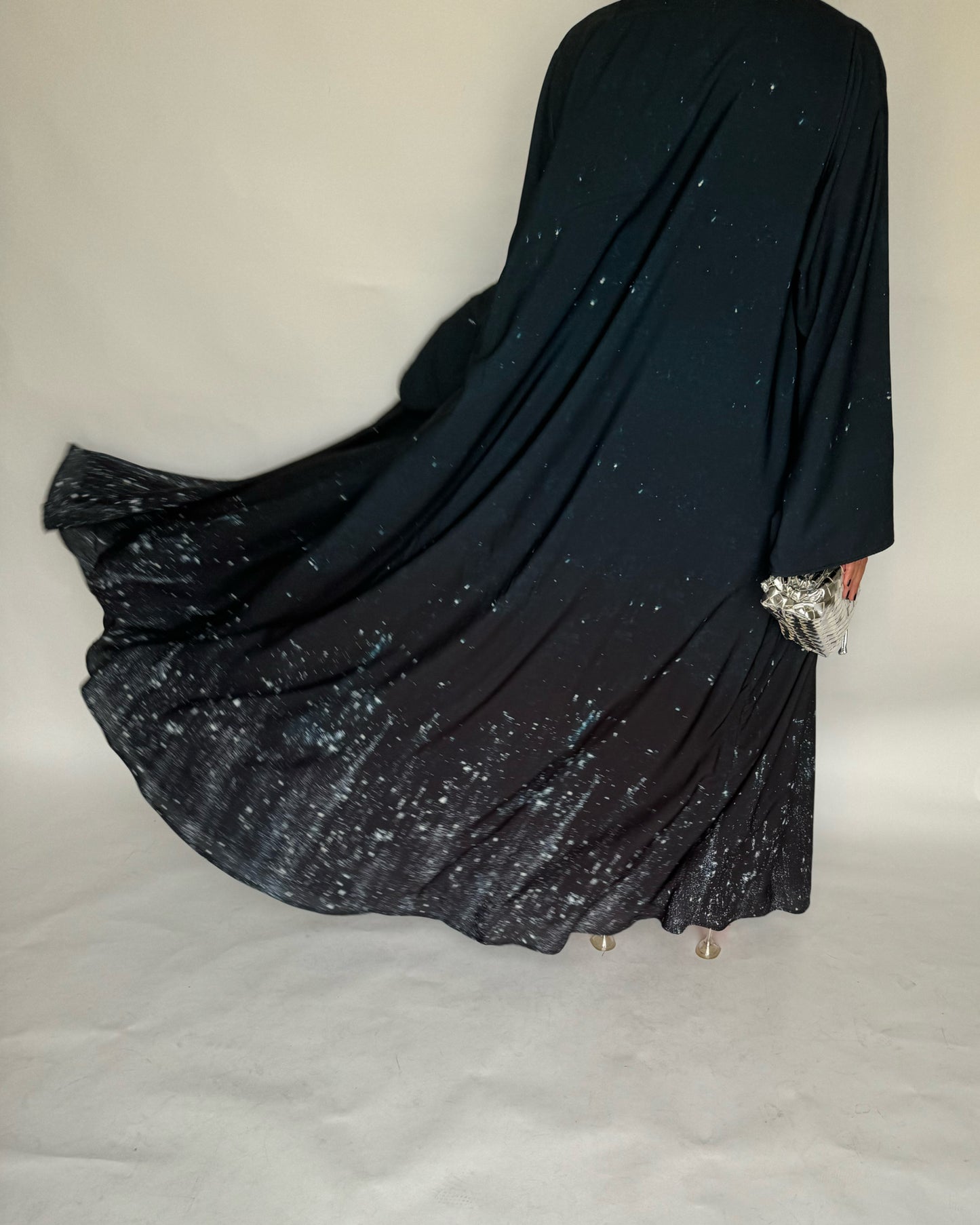 Blue Black Ombre Galaxy Abaya