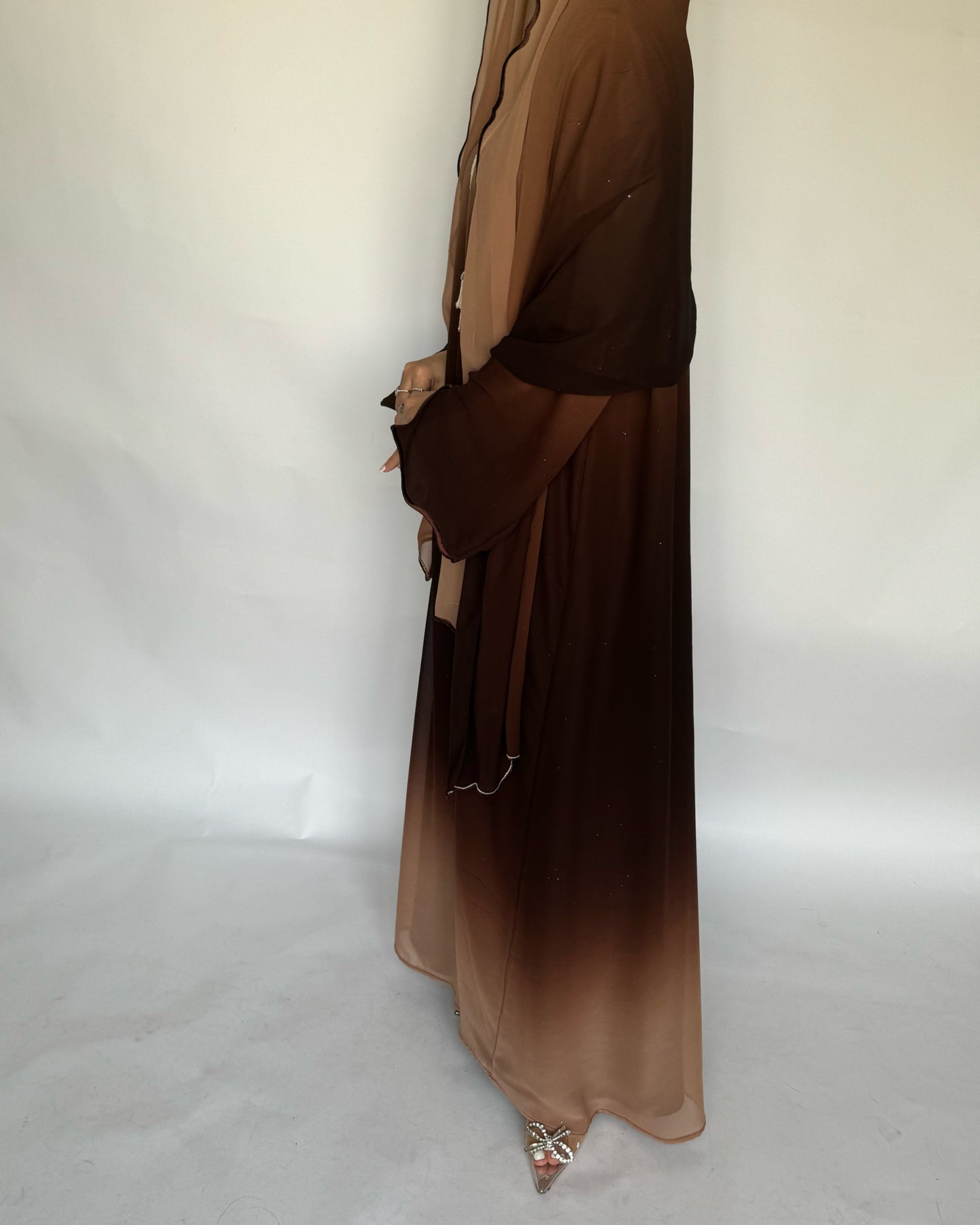 A162 - Brown Ombre Sparkly Jalabiya