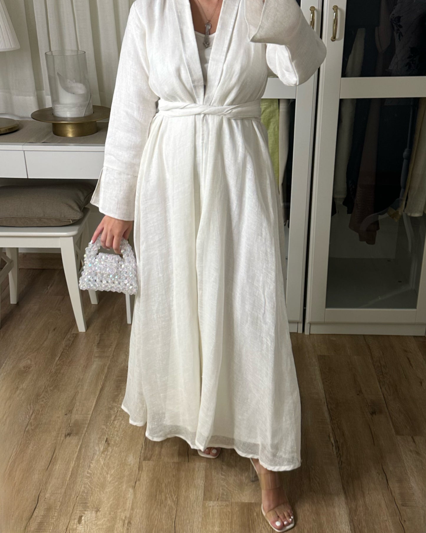 A094 - Off-White Linen Summer Dress