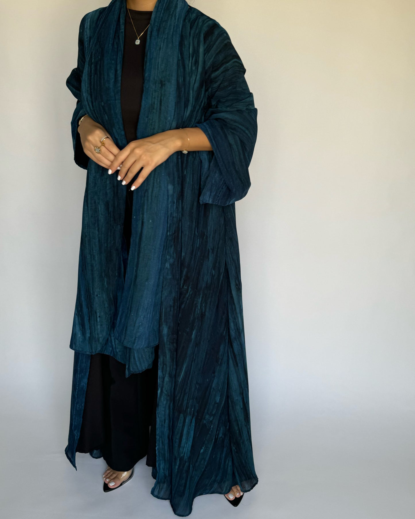 Blue Pattern Abaya (READY TO SHIP)