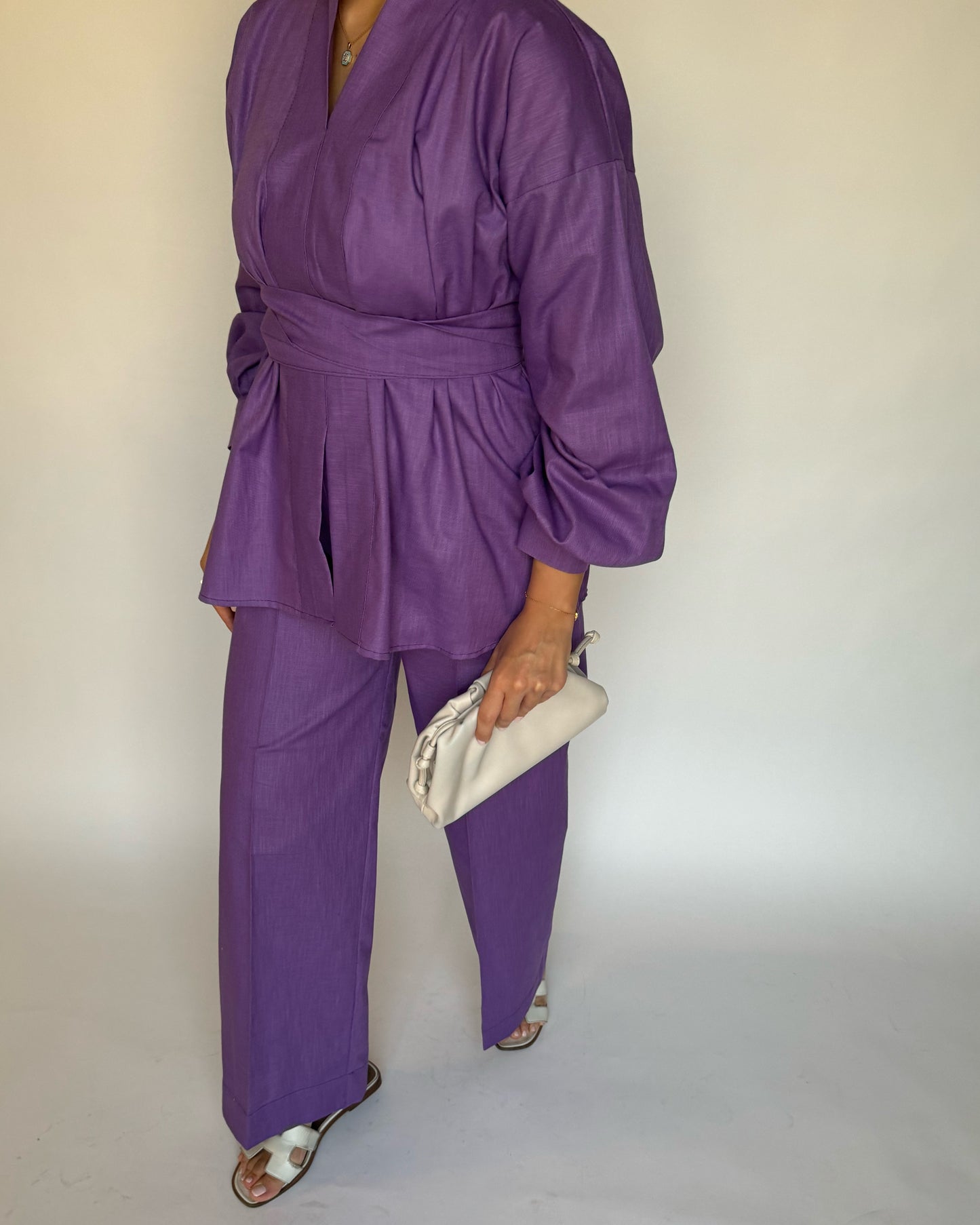 A204 - Purple Summer Linen Set