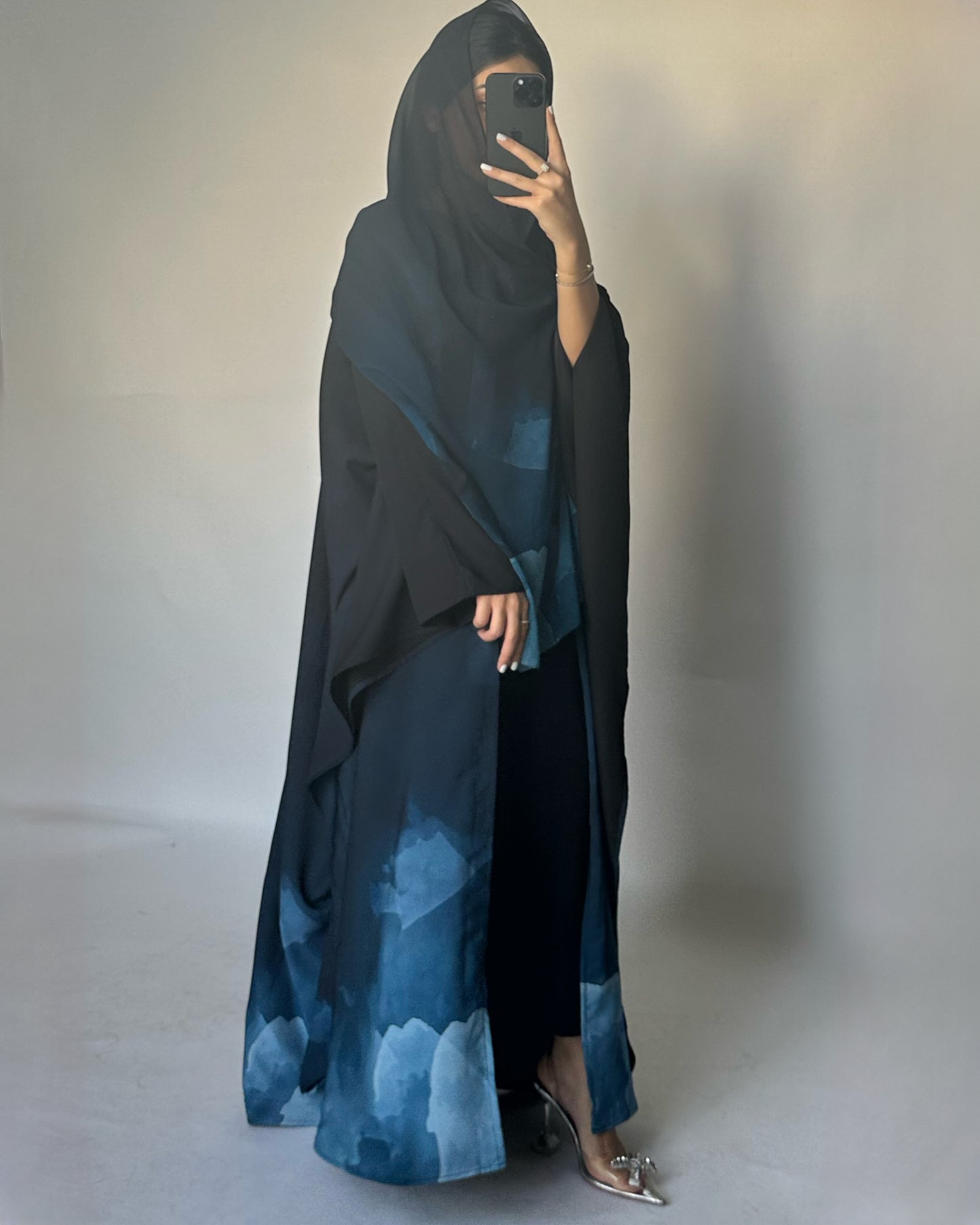 A122 - Blue Gradient Cloud Abaya