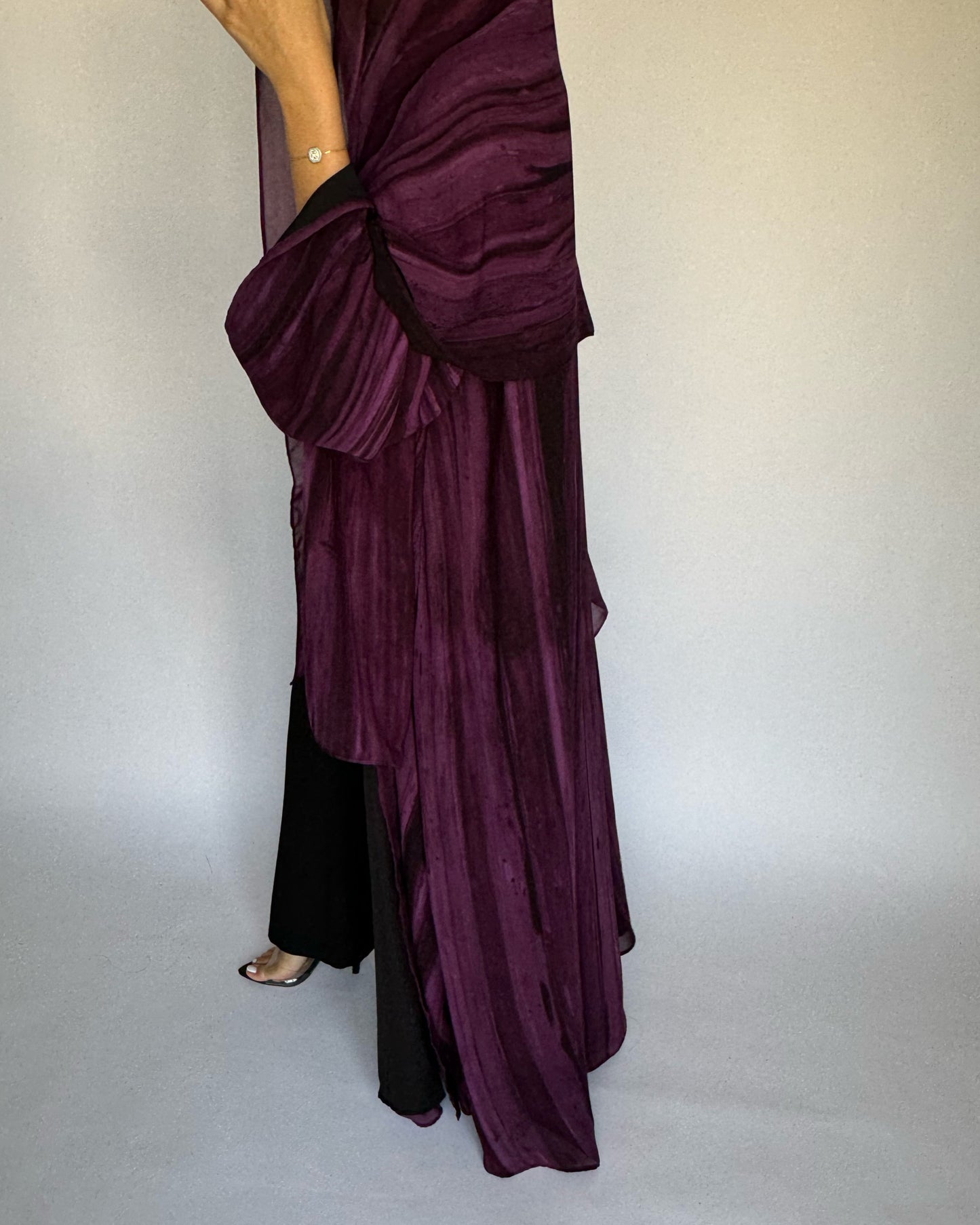 Purple Pattern Abaya (READY TO SHIP)