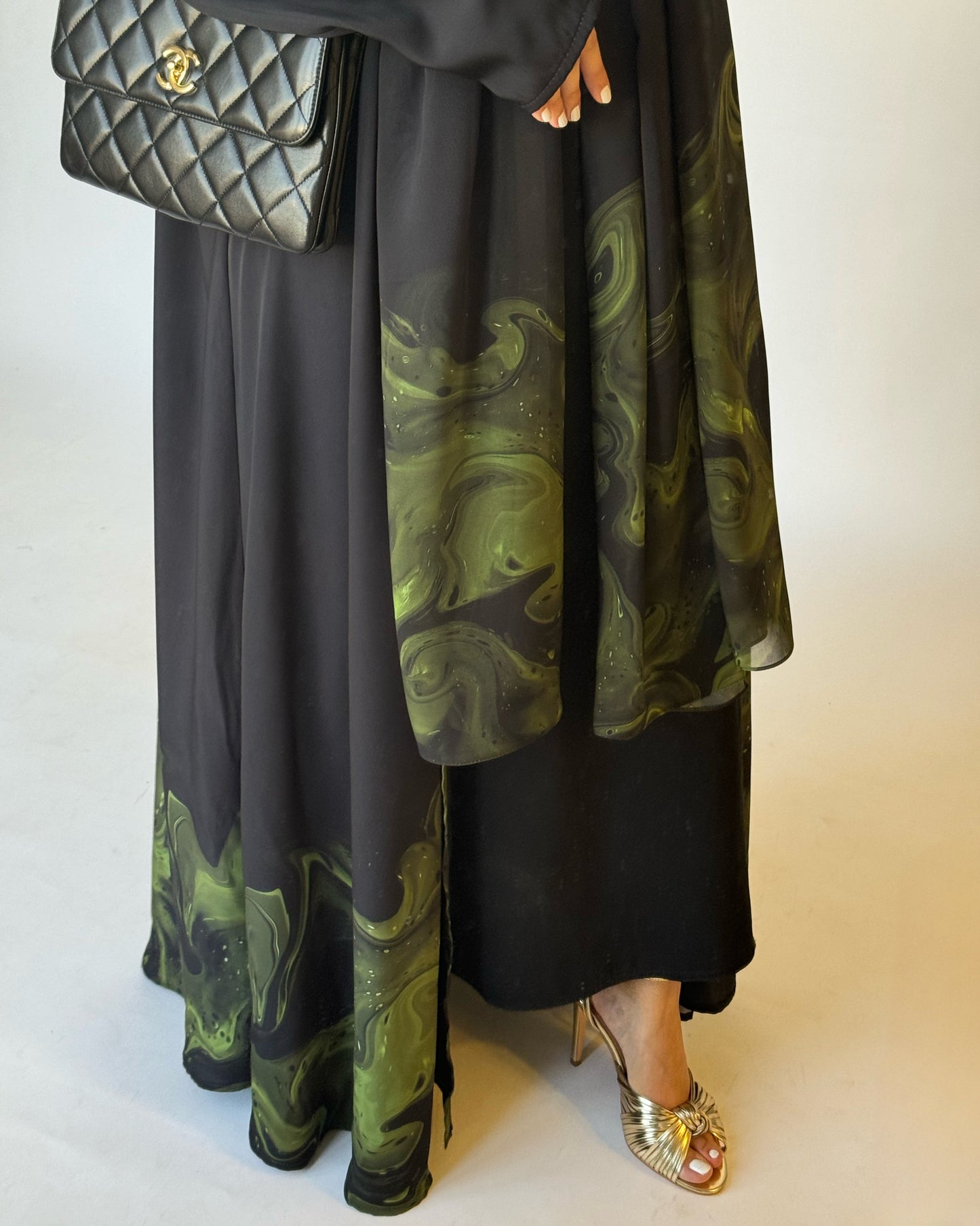 A227 - Black & Green Sea Abaya