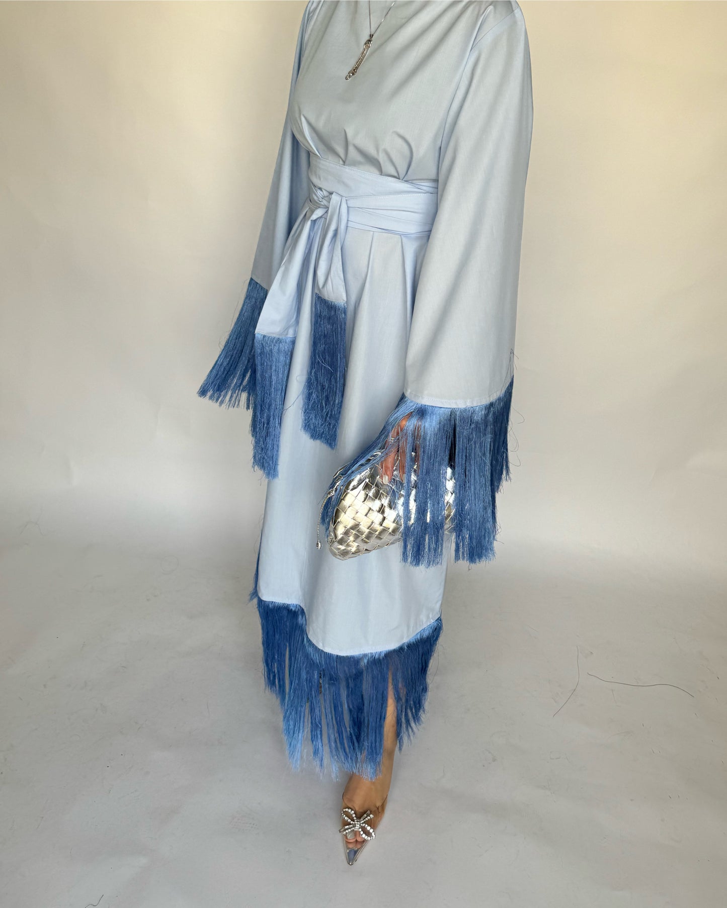 A169 - Light Blue Tassel Dress