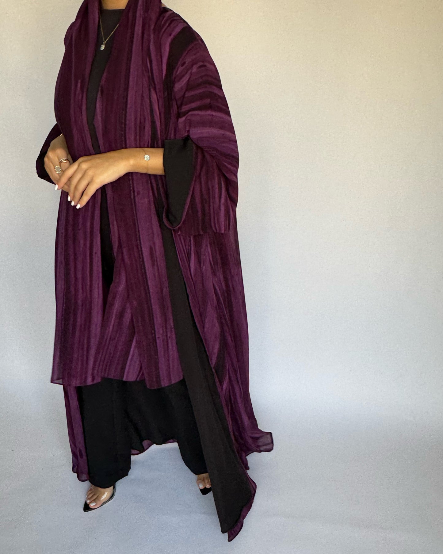 Purple Pattern Abaya (READY TO SHIP)