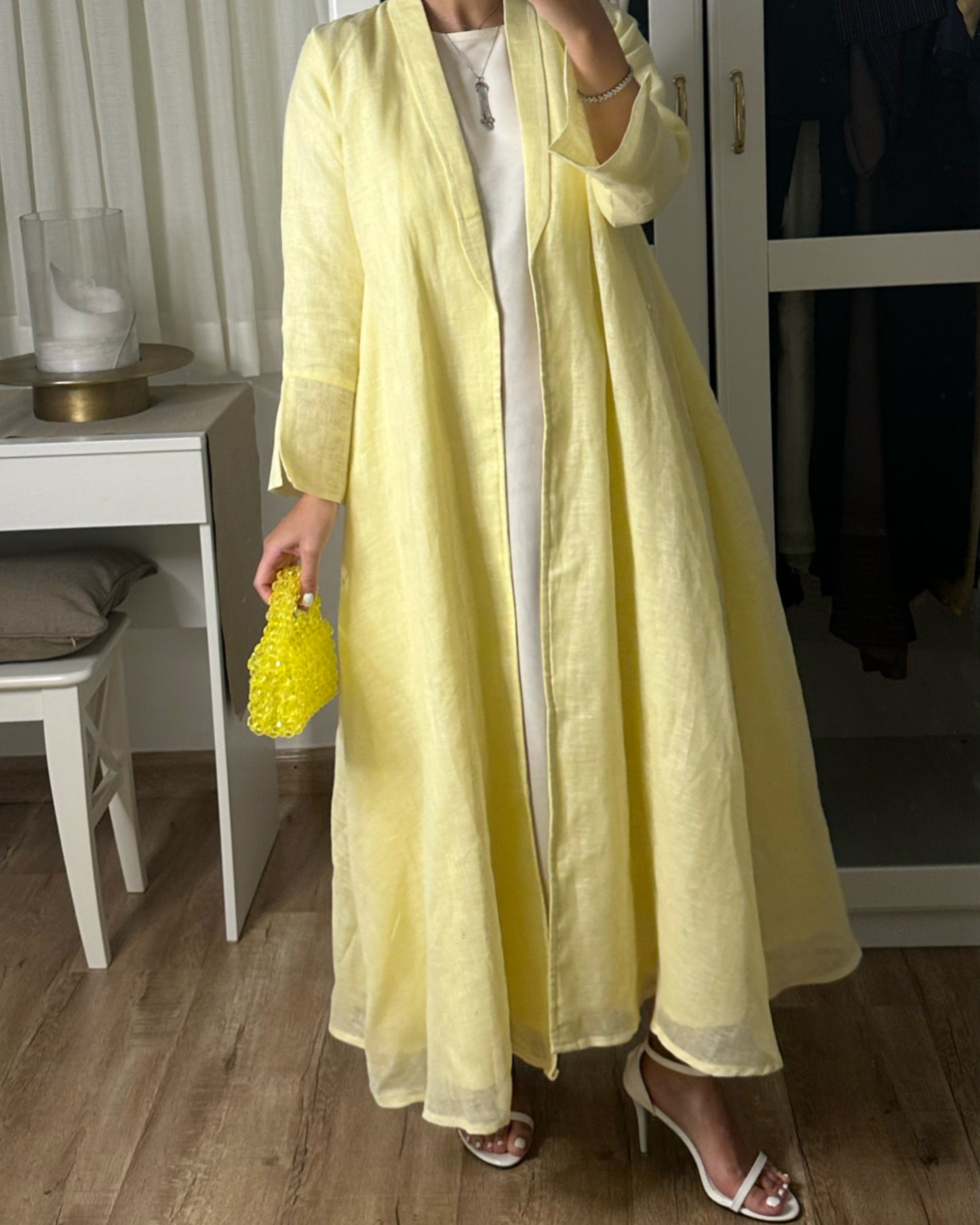 Baby Yellow Linen Summer Dress (READY TO SHIP)