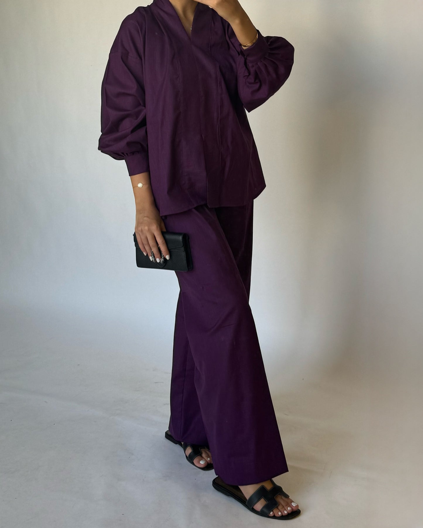 Purple Summer Linen Set (READY TO SHIP)