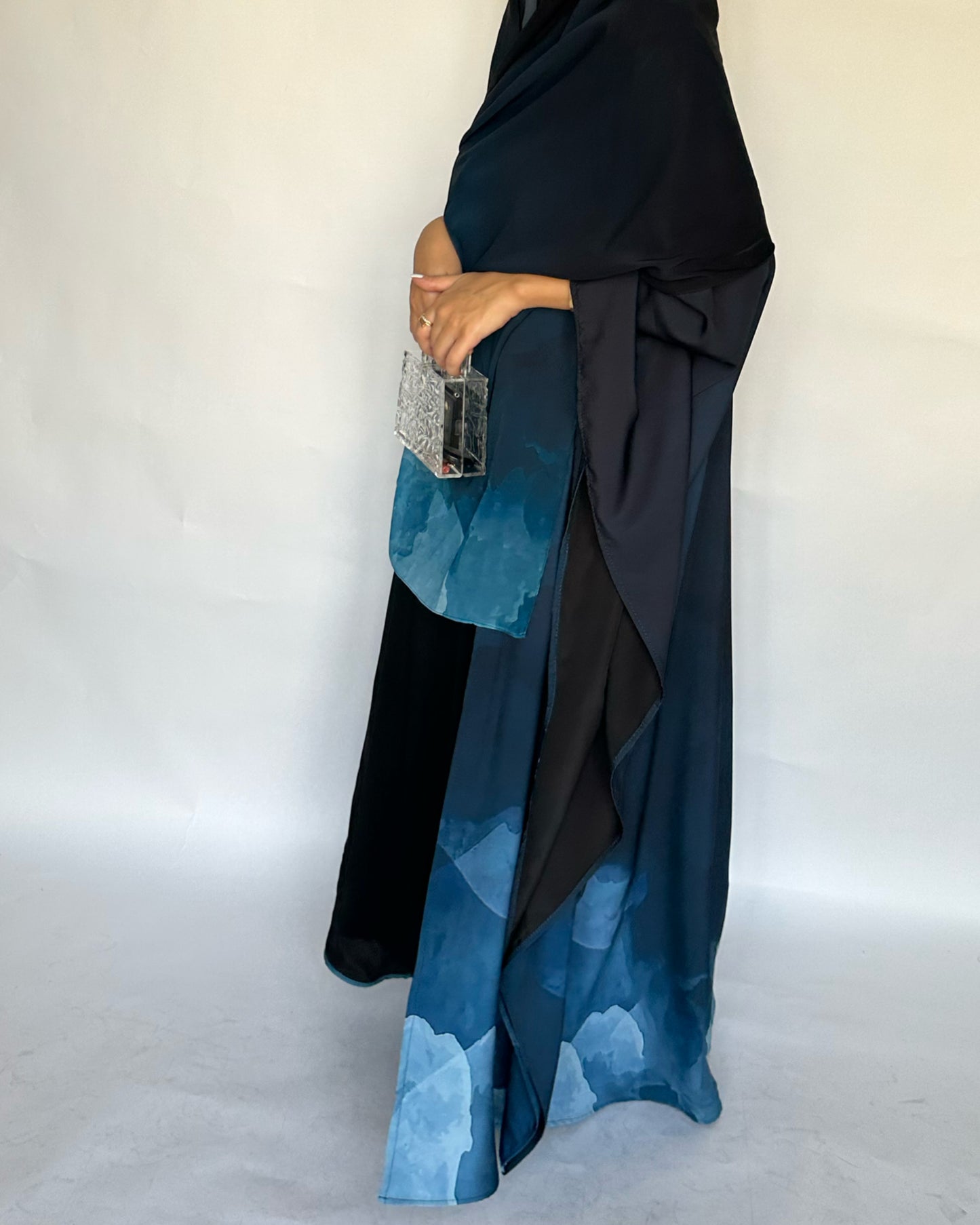 A122 - Blue Gradient Cloud Abaya