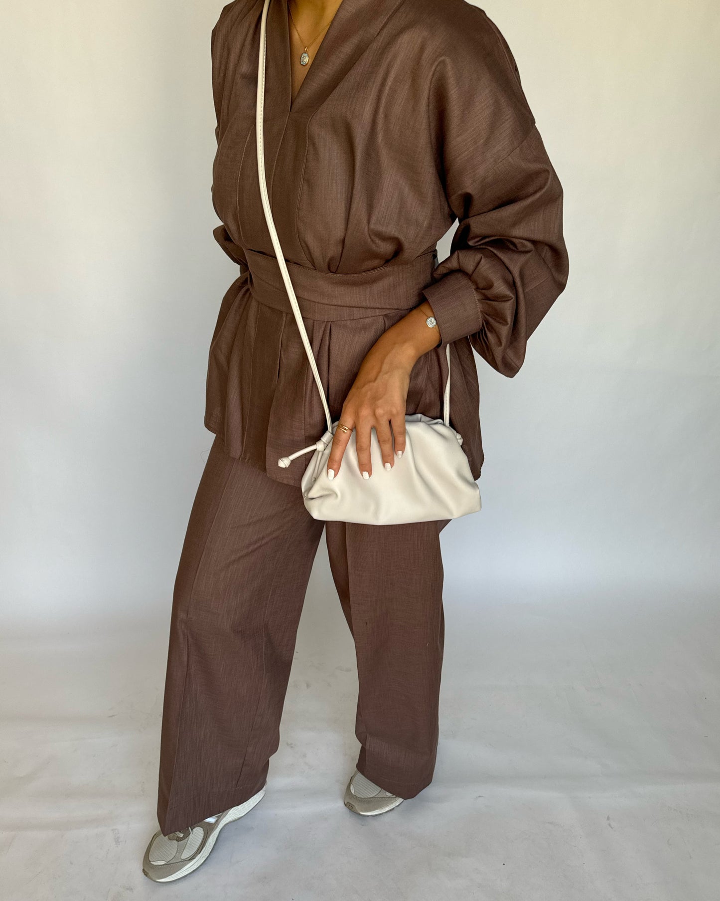 Brown Summer Linen Set (READY TO SHIP)