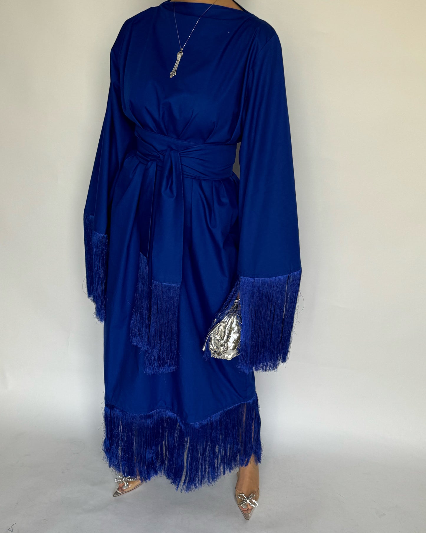 A170 - Royal Blue Tassel Dress