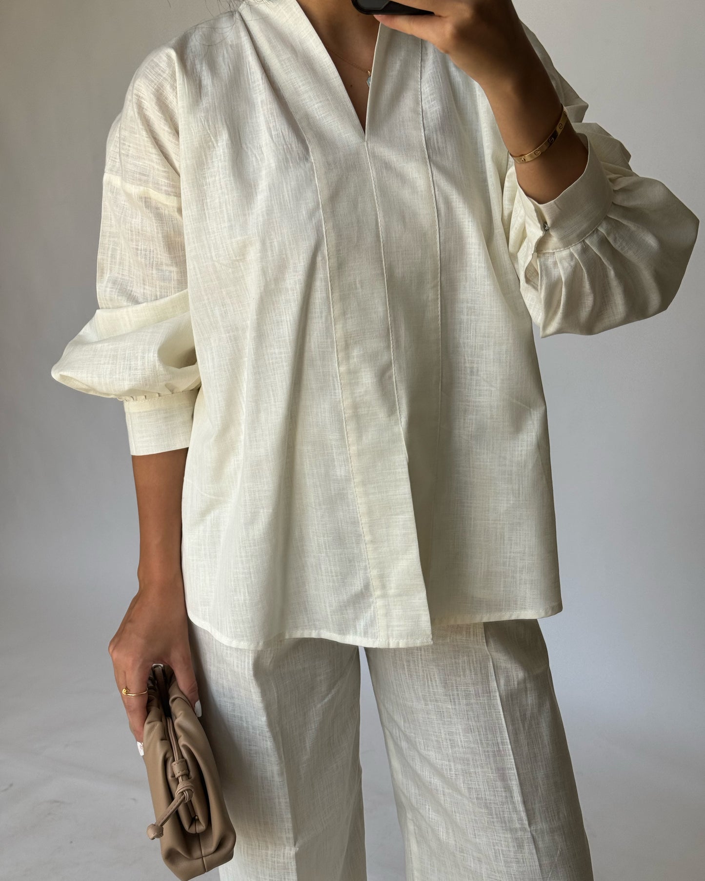 A194 - Off White Summer Linen Set