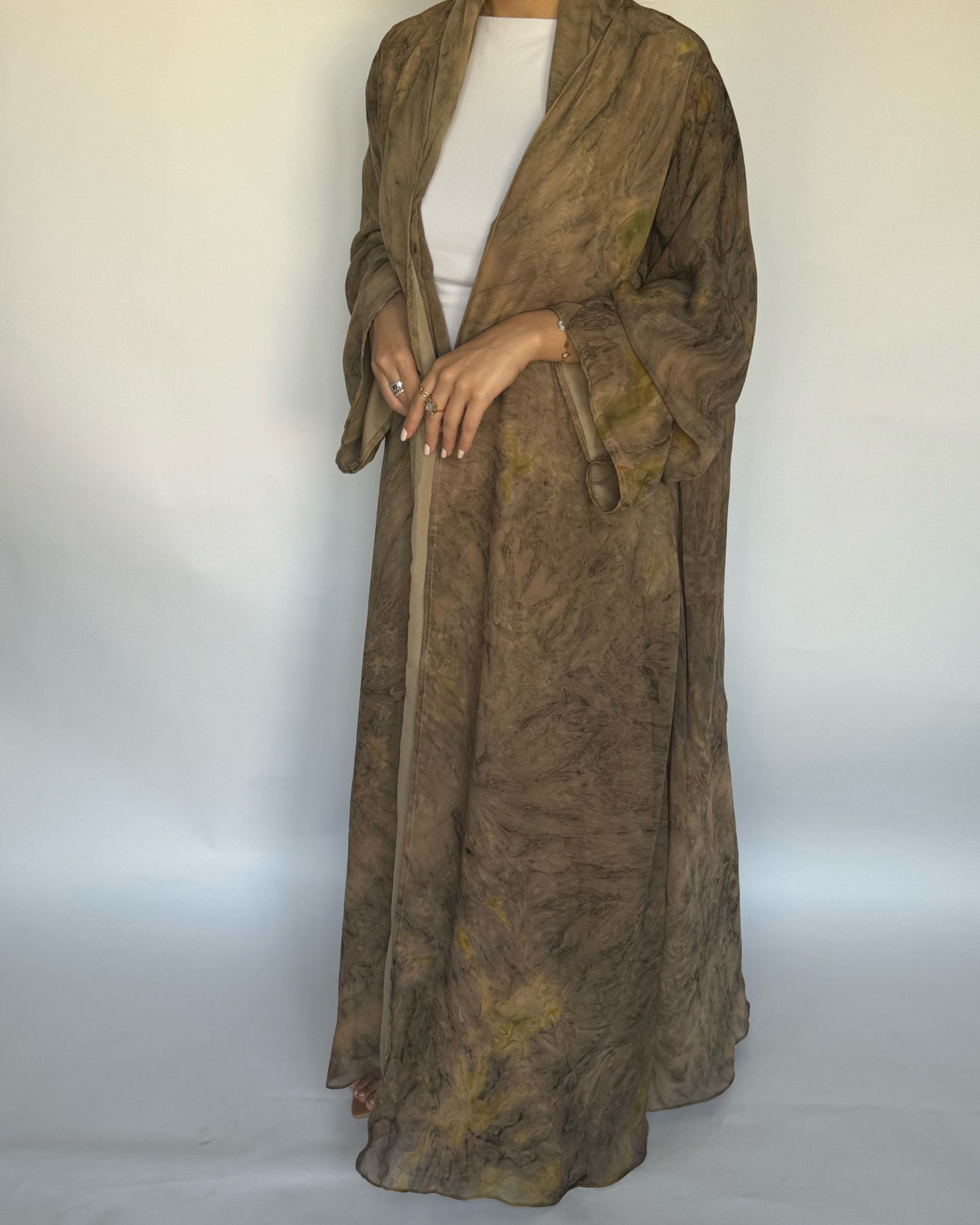 Light Brown Pattern Abaya (READY TO SHIP)