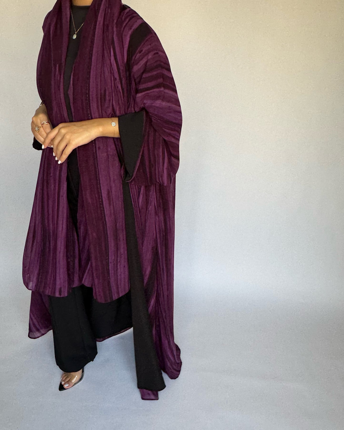 Purple Pattern Abaya (READY TO SHIP)