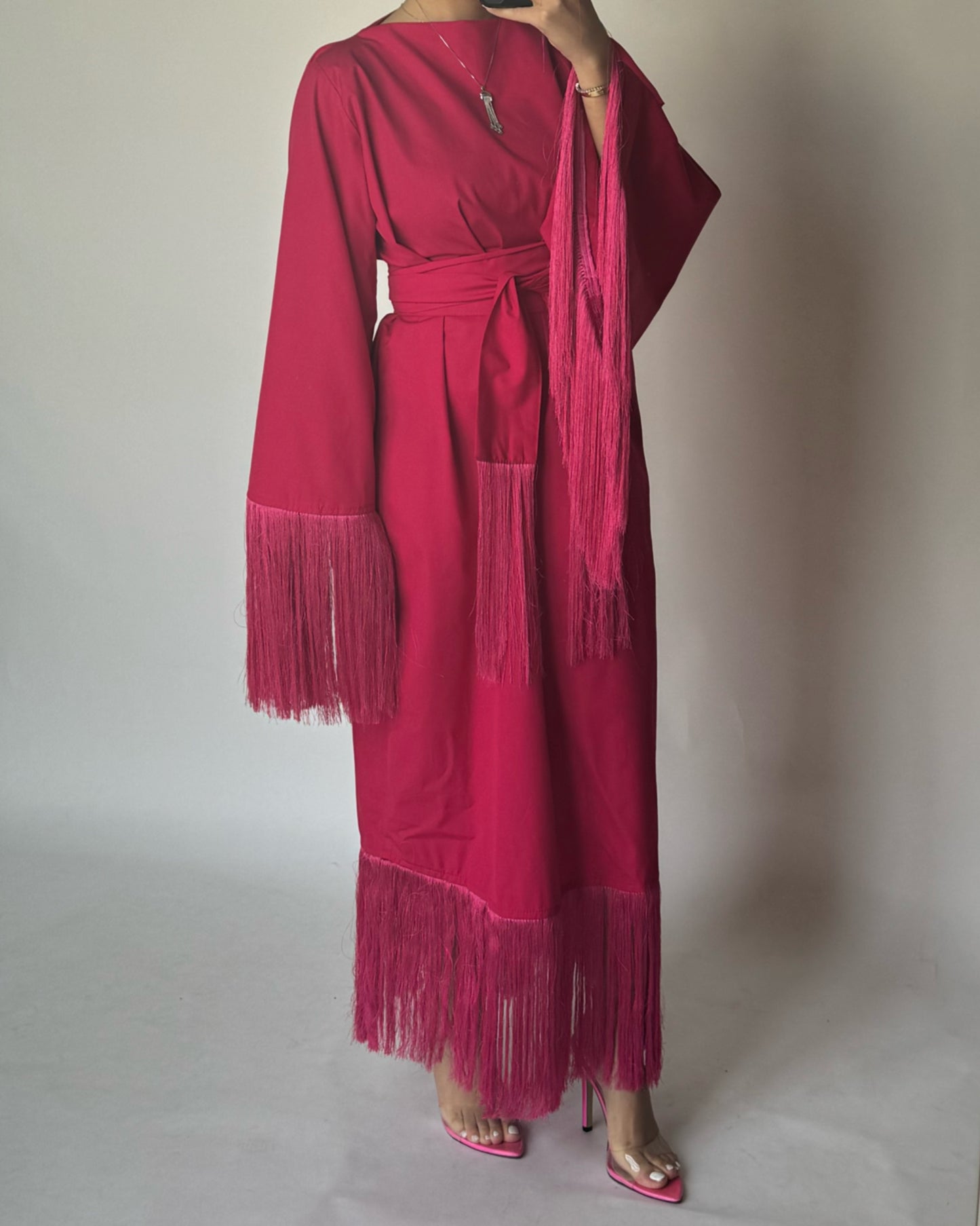 A171 - Pink Tassel Dress