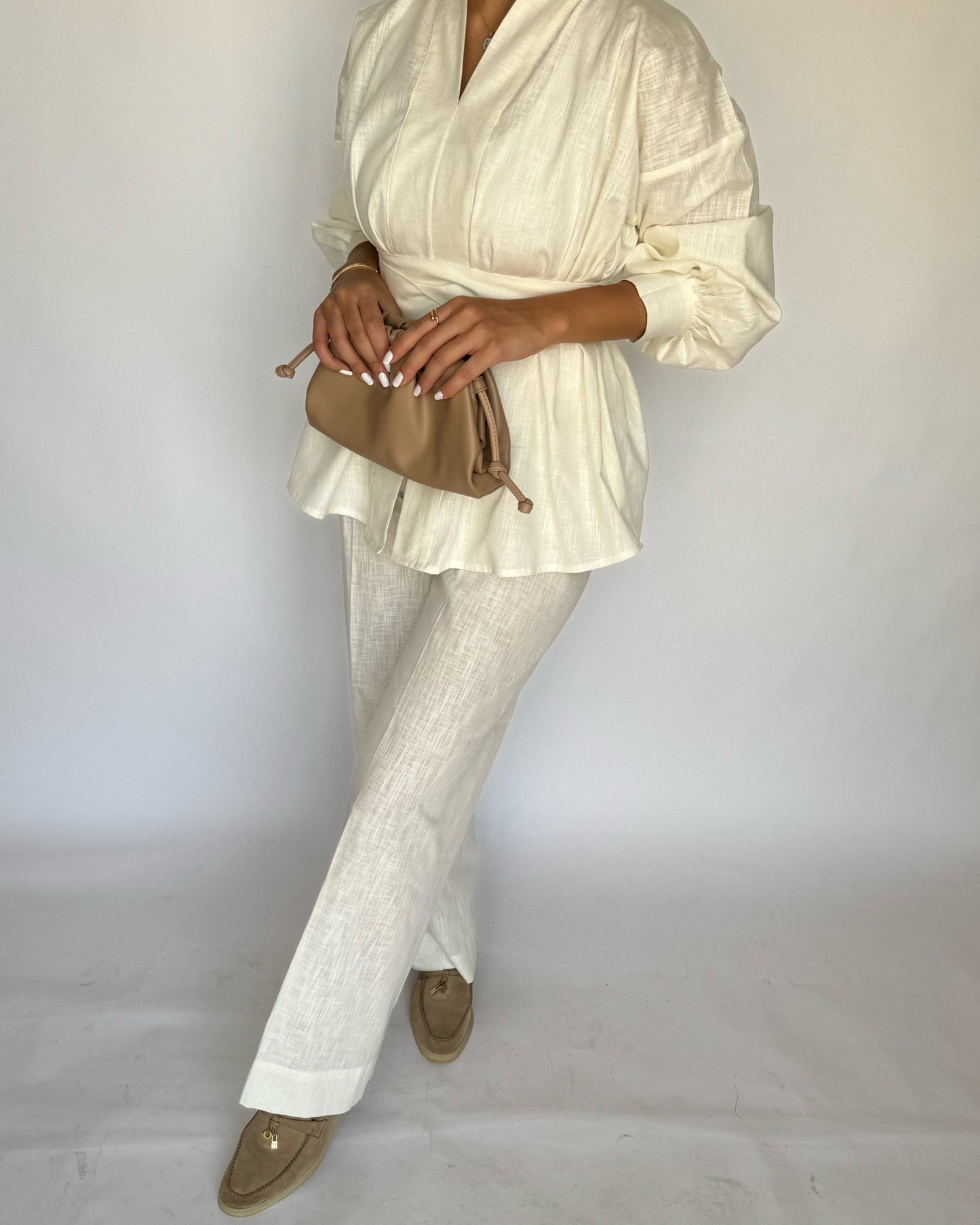 A194 - Off White Summer Linen Set