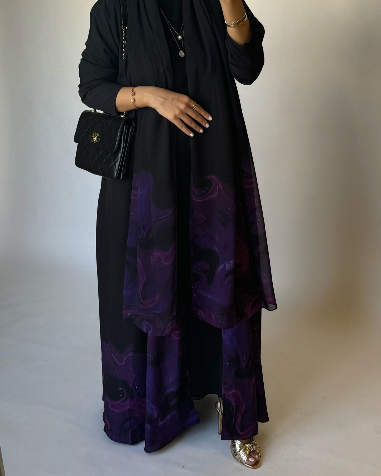 A228 - Black & Maroon Sea Abaya