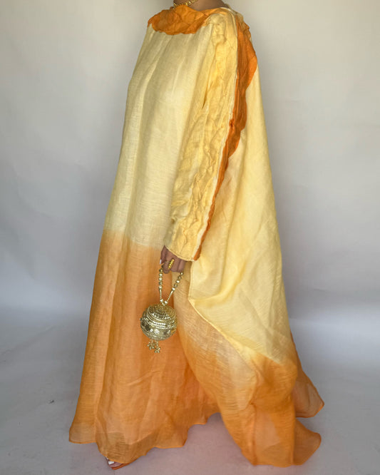 A152 - Orange Ombre Braided Jalabiya