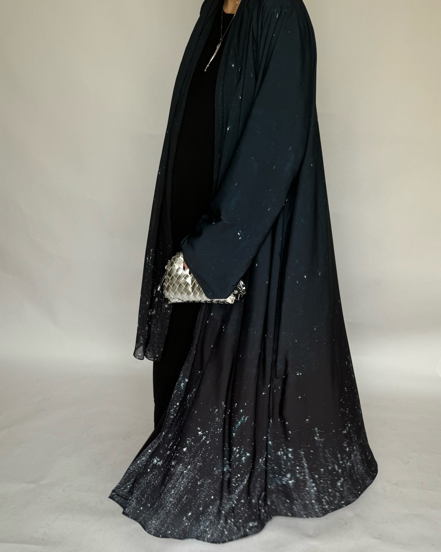 Blue Black Ombre Galaxy Abaya