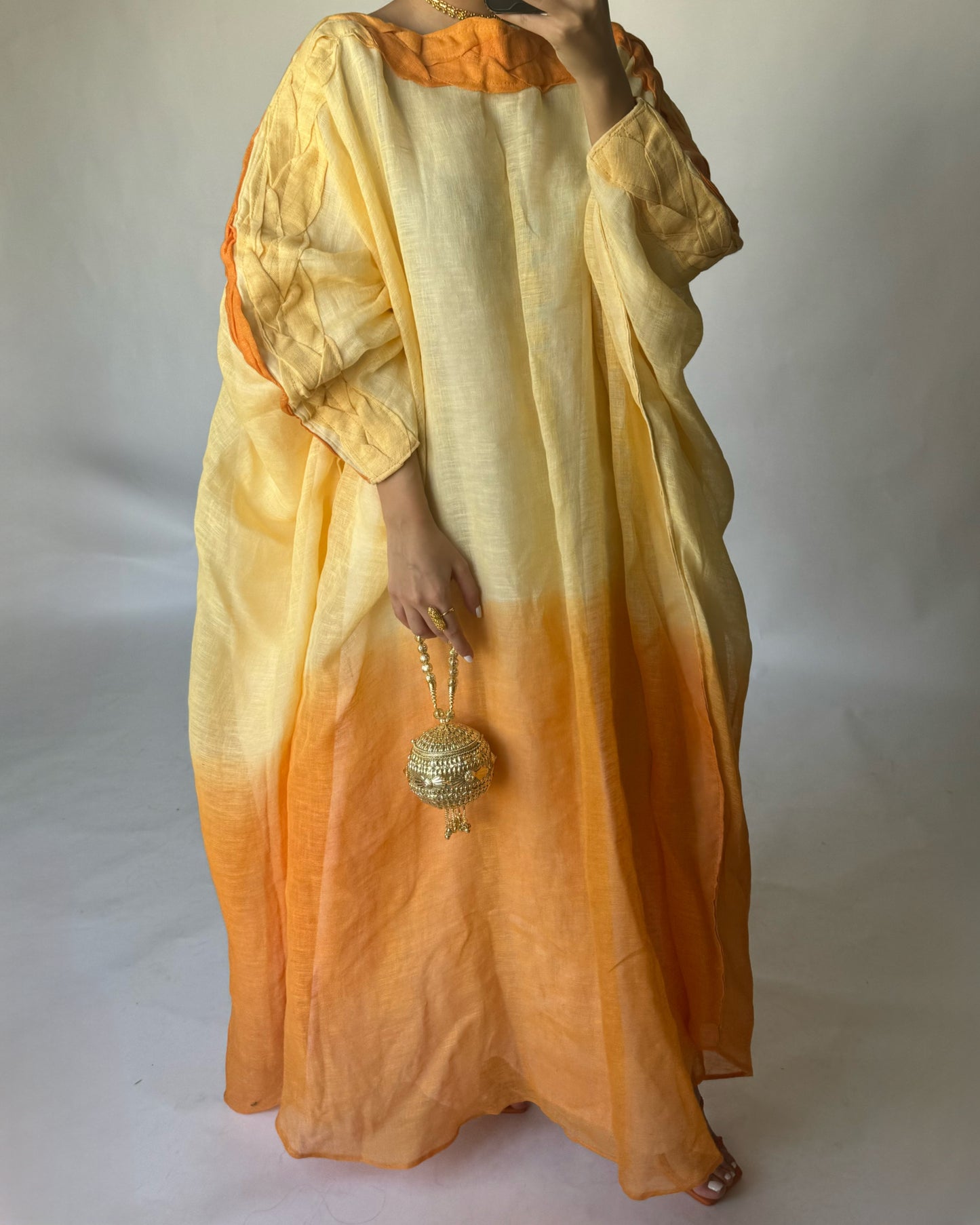 A152 - Orange Ombre Braided Jalabiya