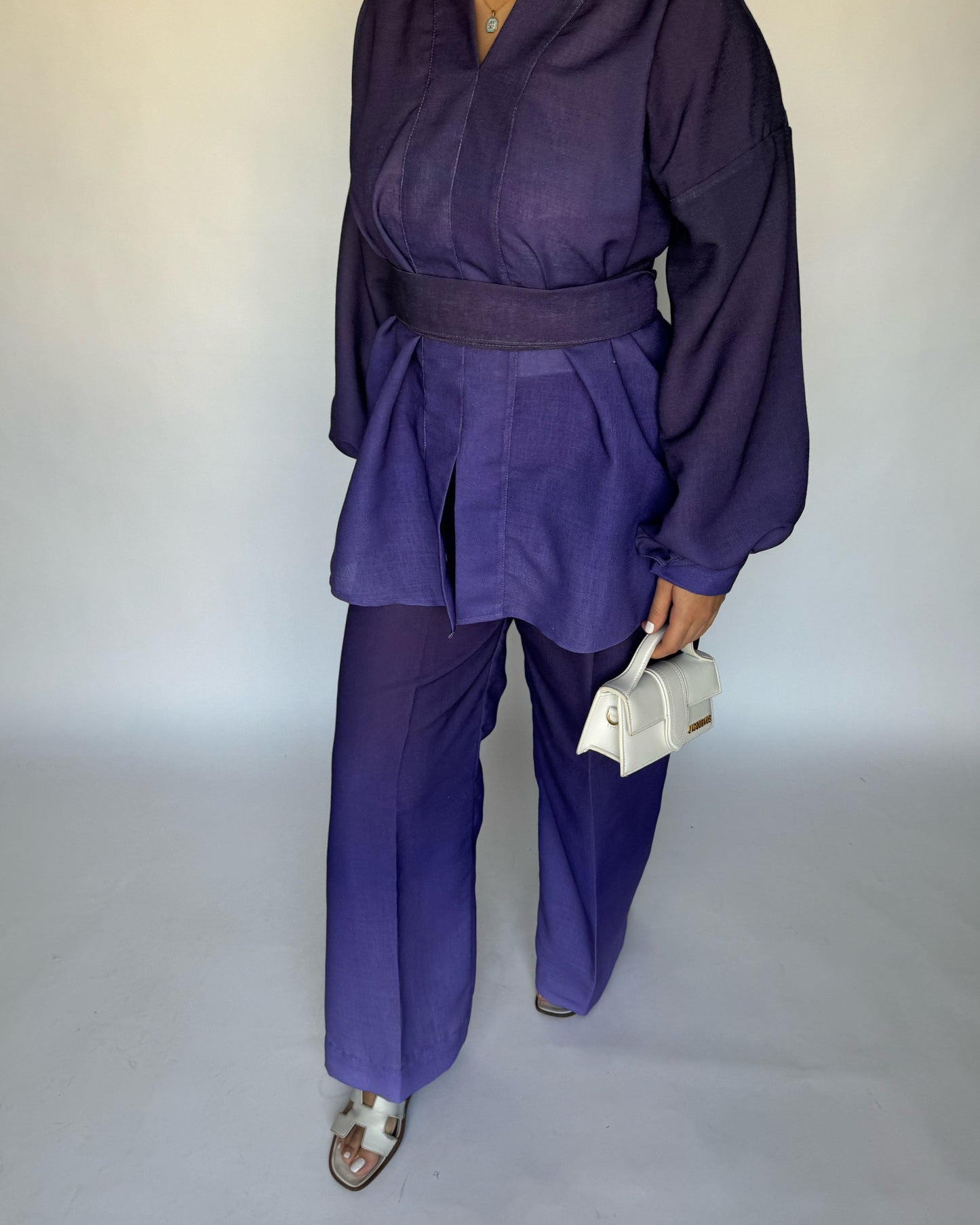 A240 - Ombre Purple Summer Linen Set