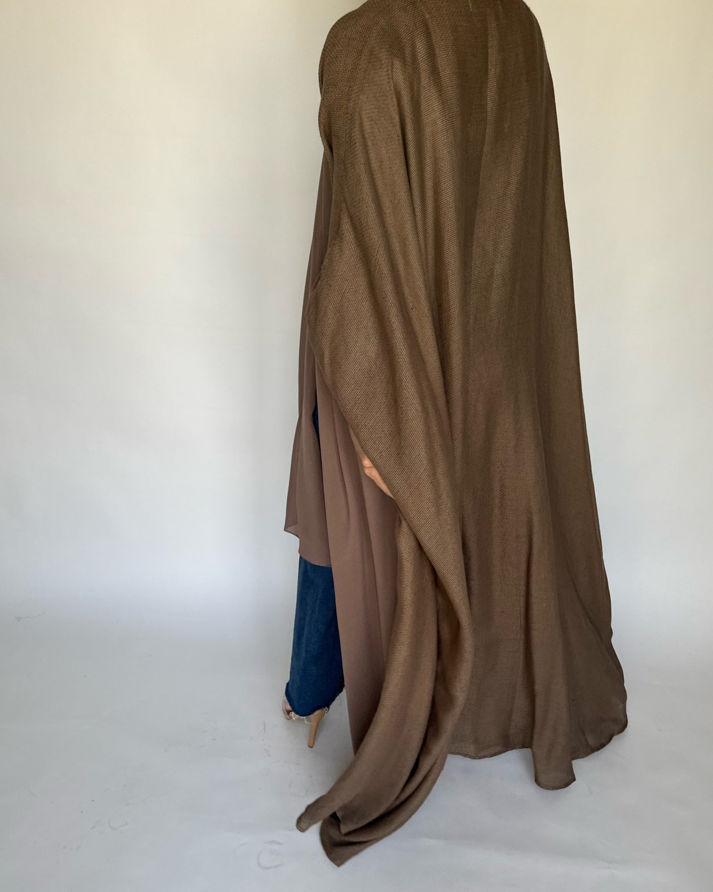 Summer Daily Brown Weave Abaya (READY TO SHIP)