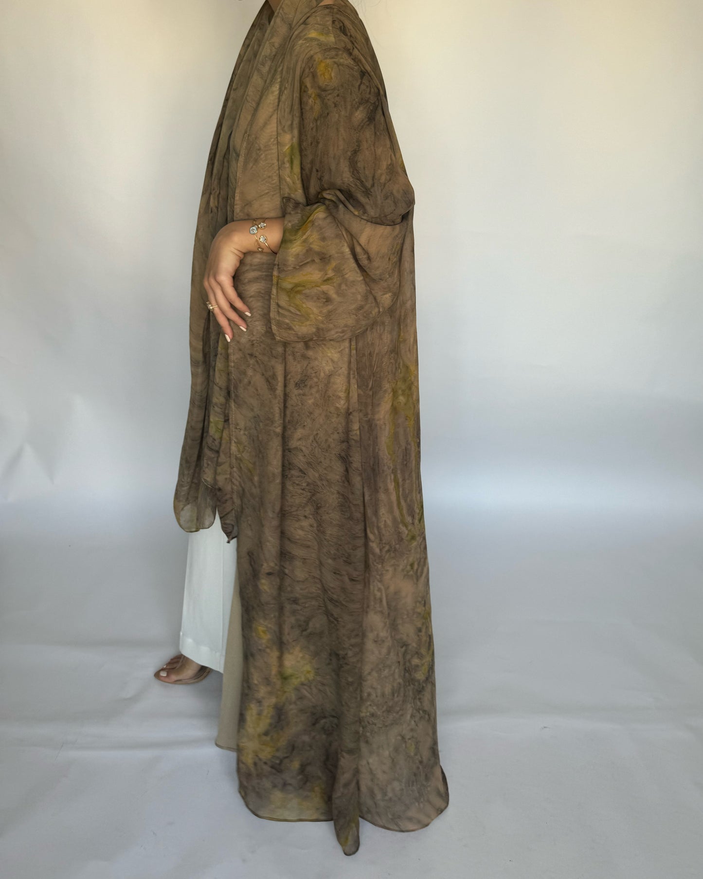 Light Brown Pattern Abaya (READY TO SHIP)