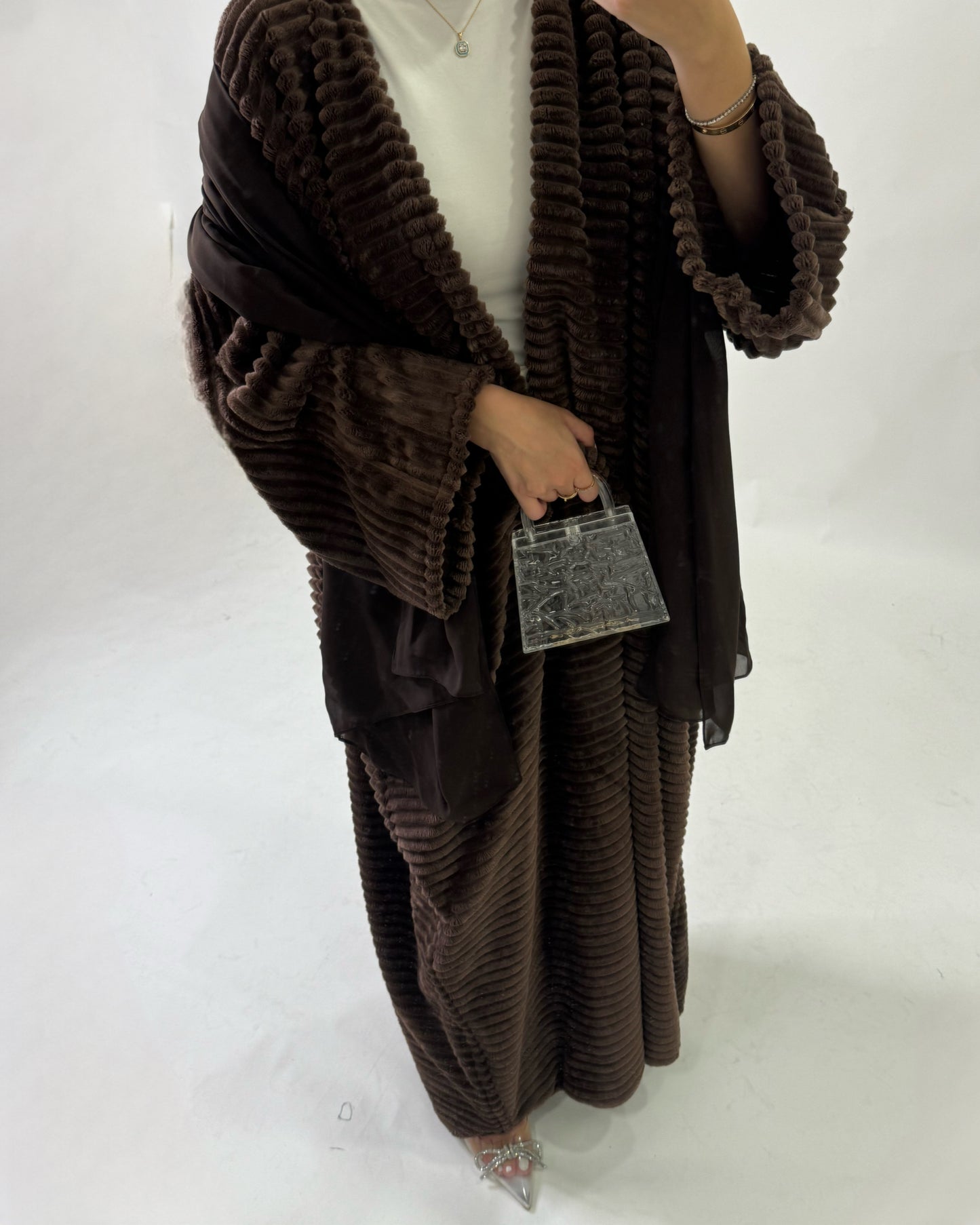 Brown Fur Abaya (READY TO SHIP)