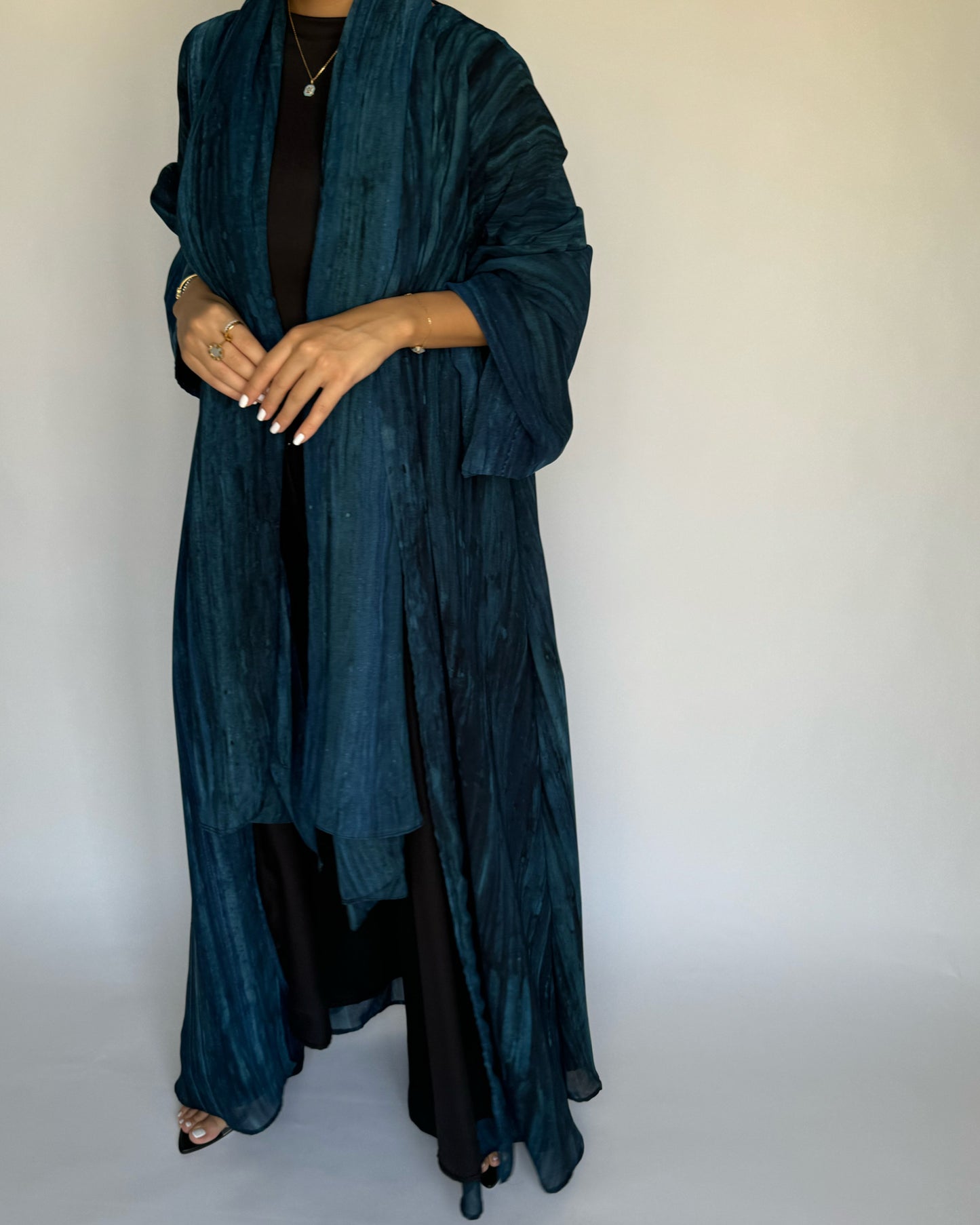 Blue Pattern Abaya (READY TO SHIP)