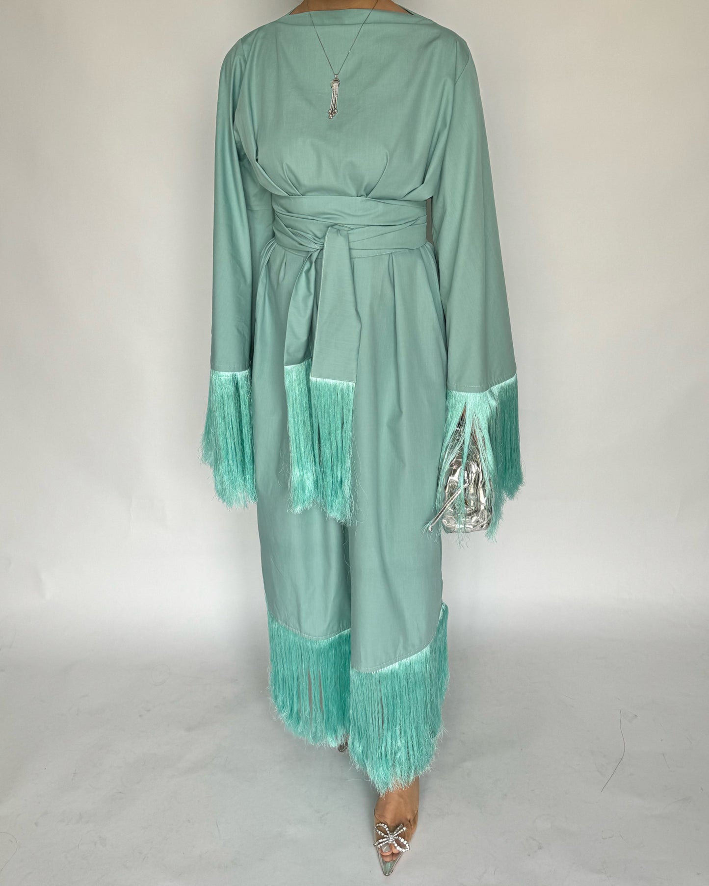 A172 - Green Tassel Dress