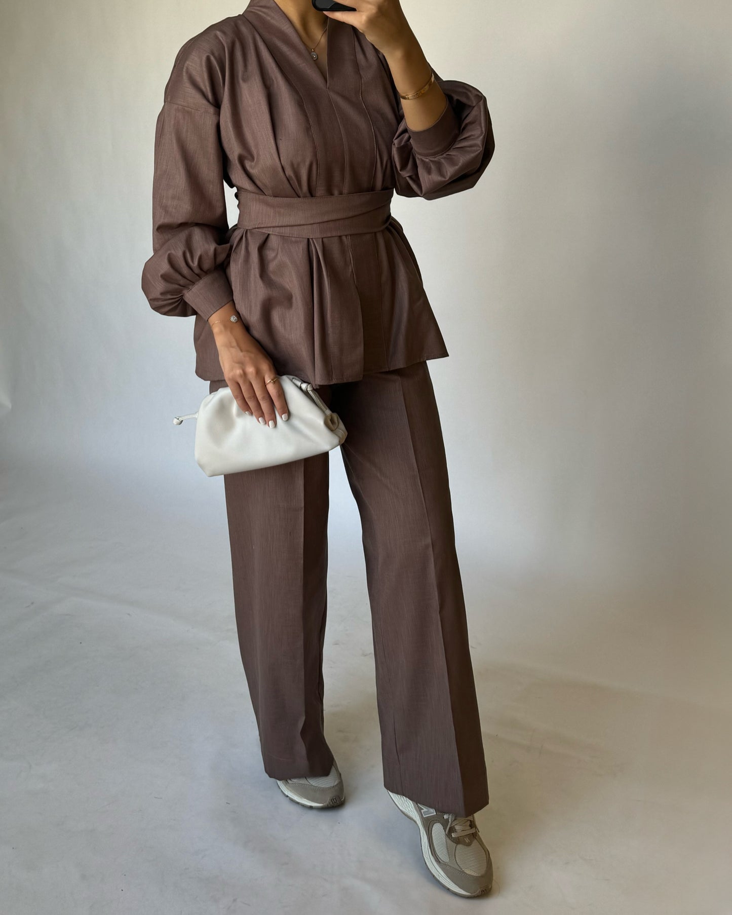 Brown Summer Linen Set (READY TO SHIP)