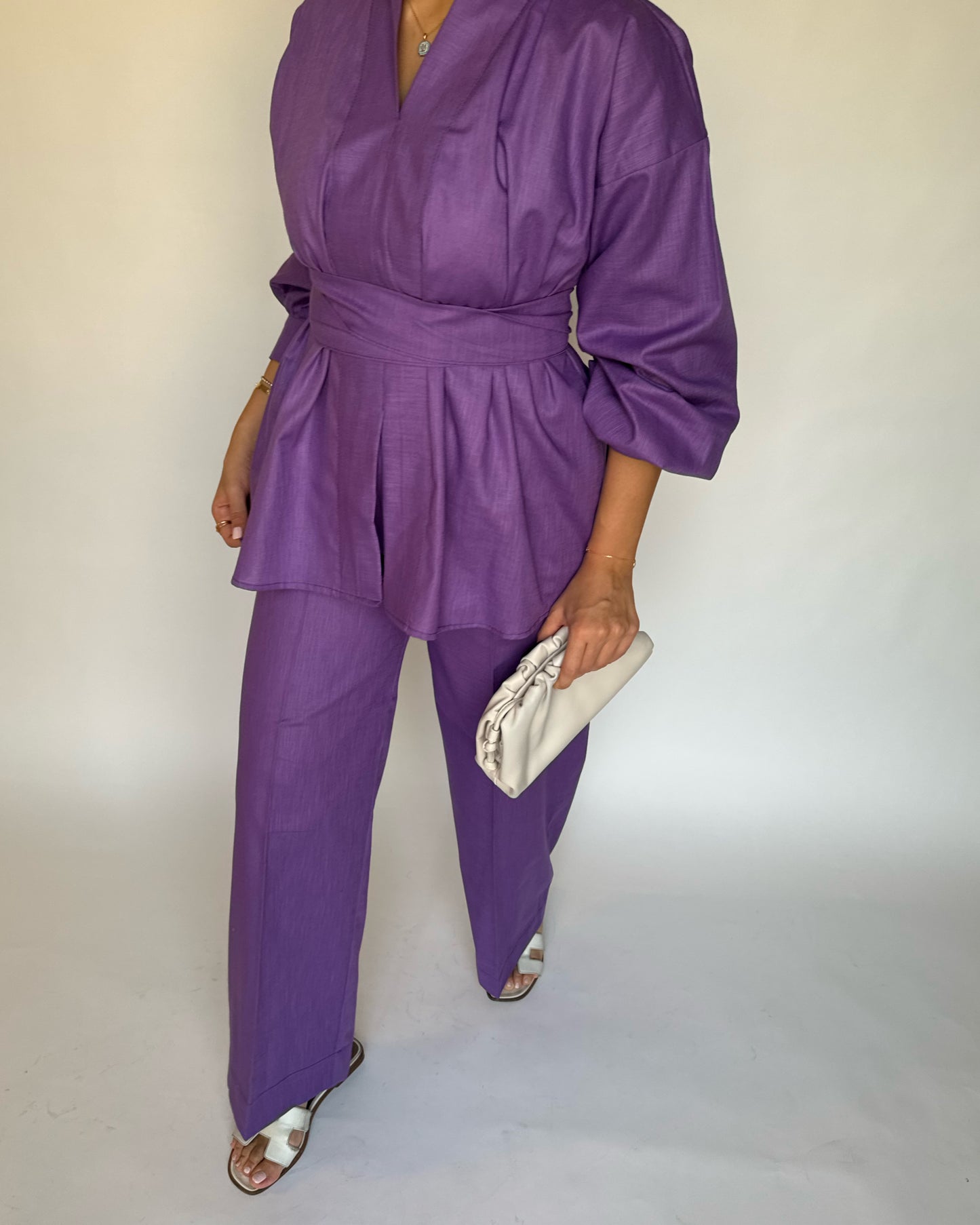 A204 - Purple Summer Linen Set