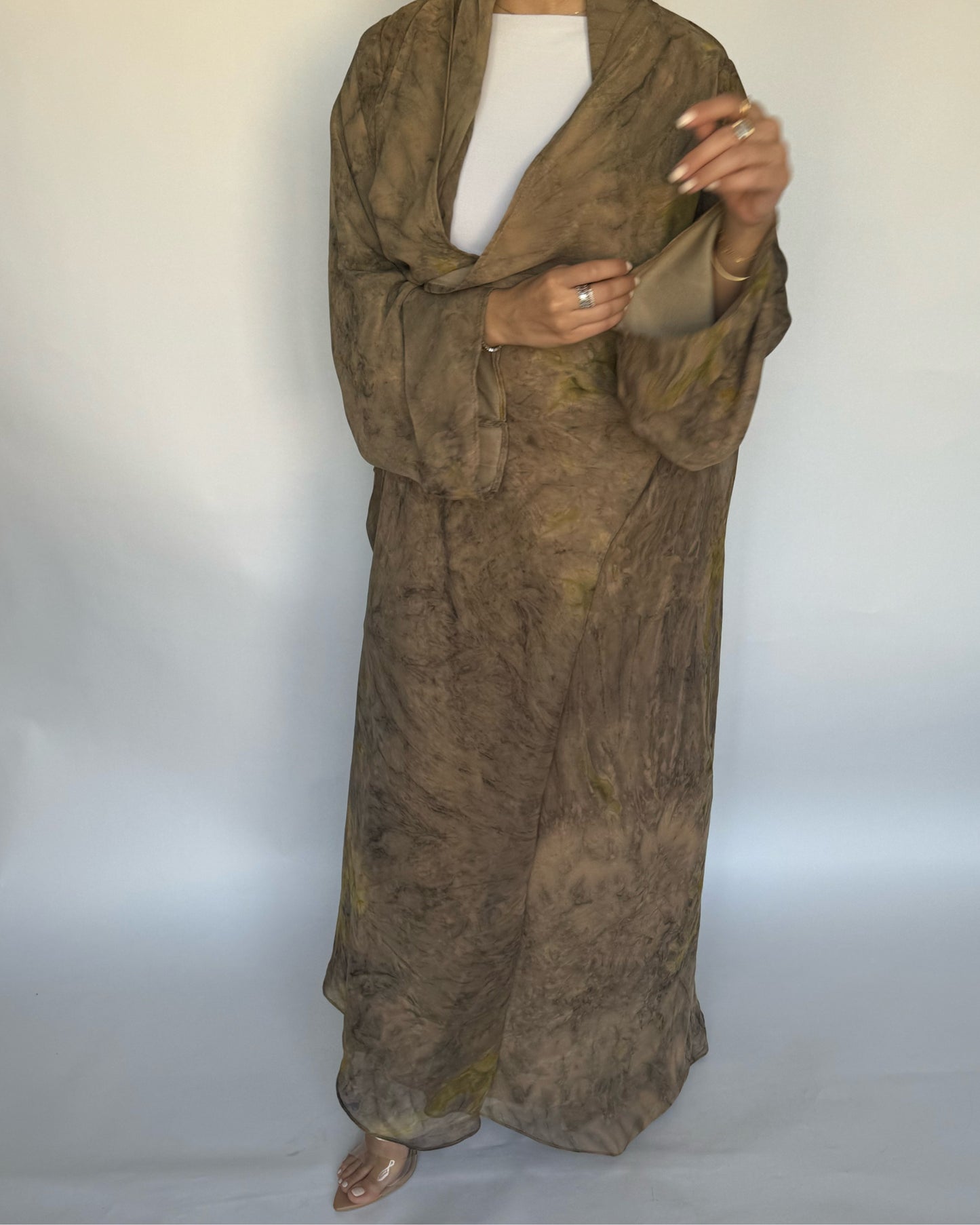 Light Brown Pattern Abaya (READY TO SHIP)