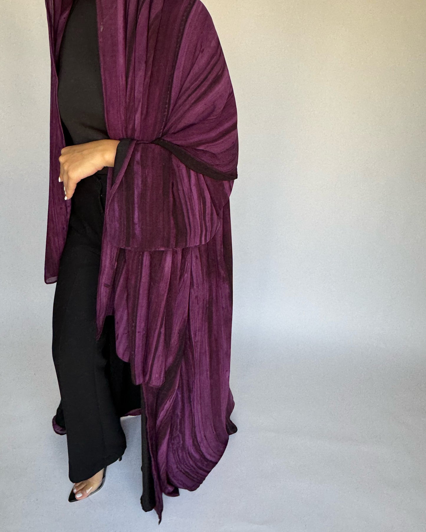 Purple Pattern Abaya (READY TO SHIP)