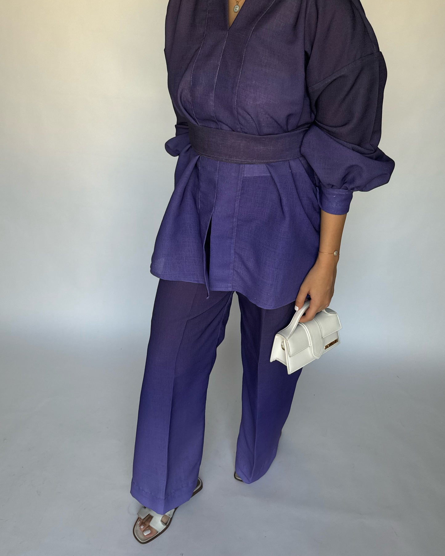 A240 - Ombre Purple Summer Linen Set