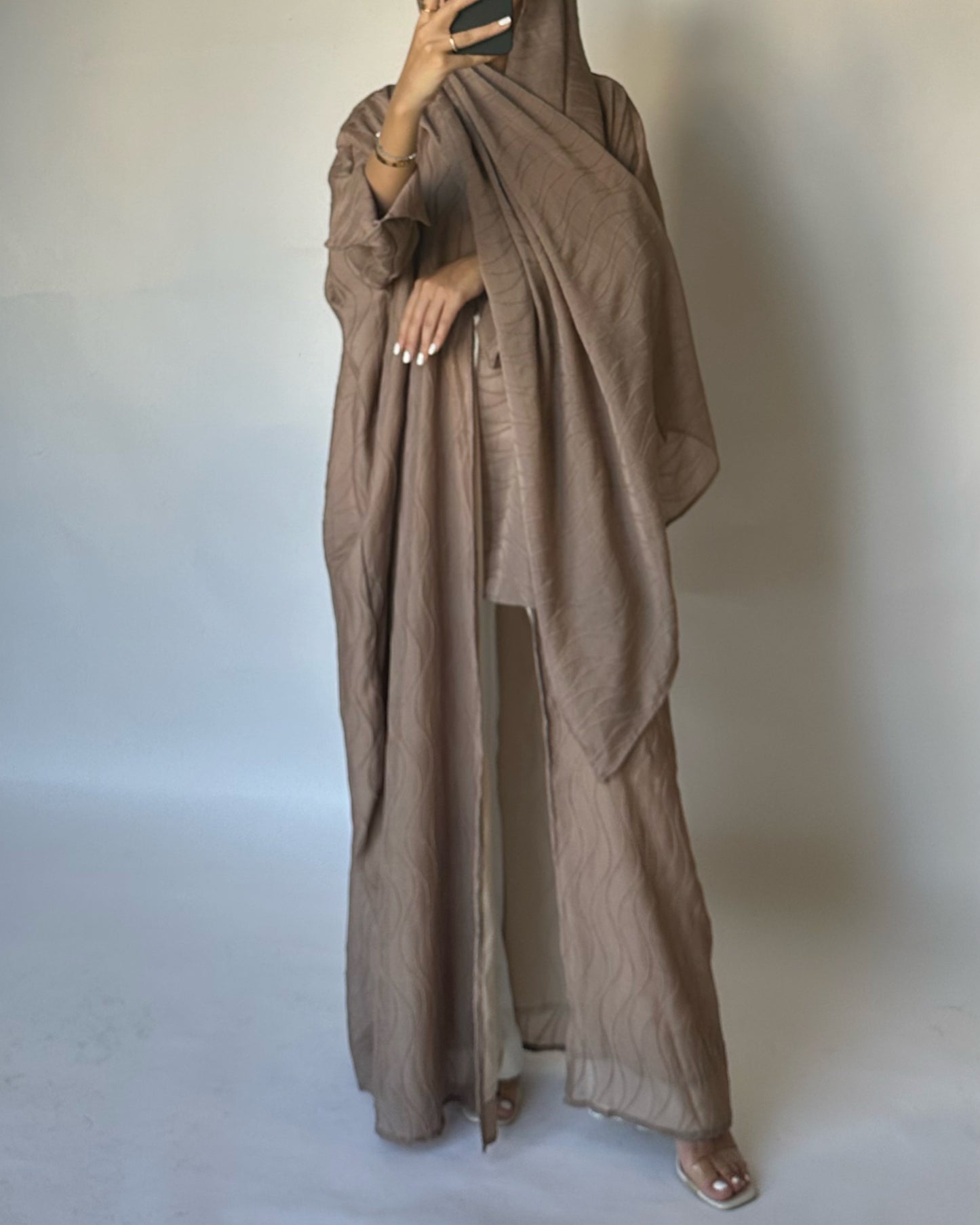 A119 - Chiffon Pattern Abaya & Shaila