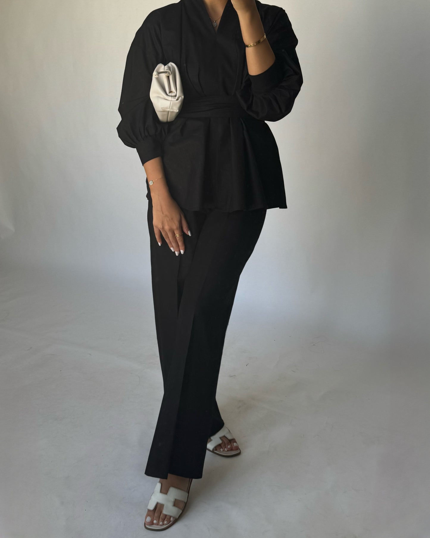 A196 - Black Summer Linen Set