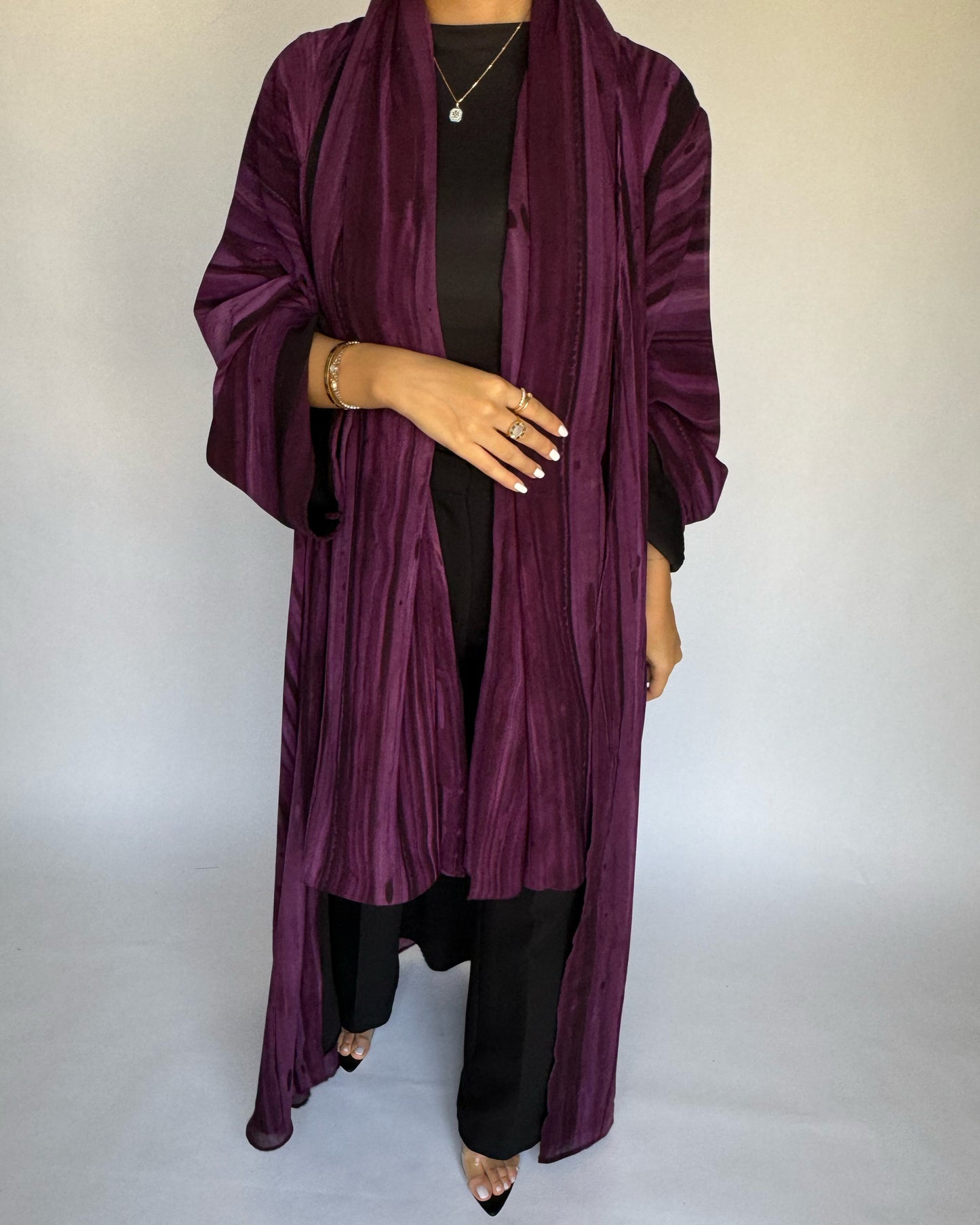 Purple Pattern Abaya (READY TO SHIP)