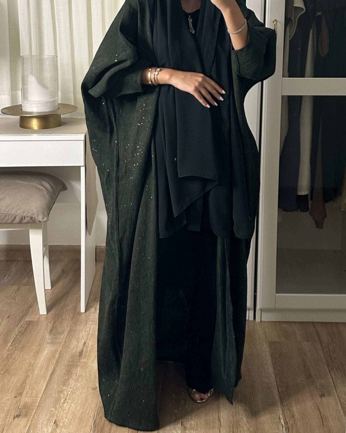 A098 - Green Sparkly Abaya