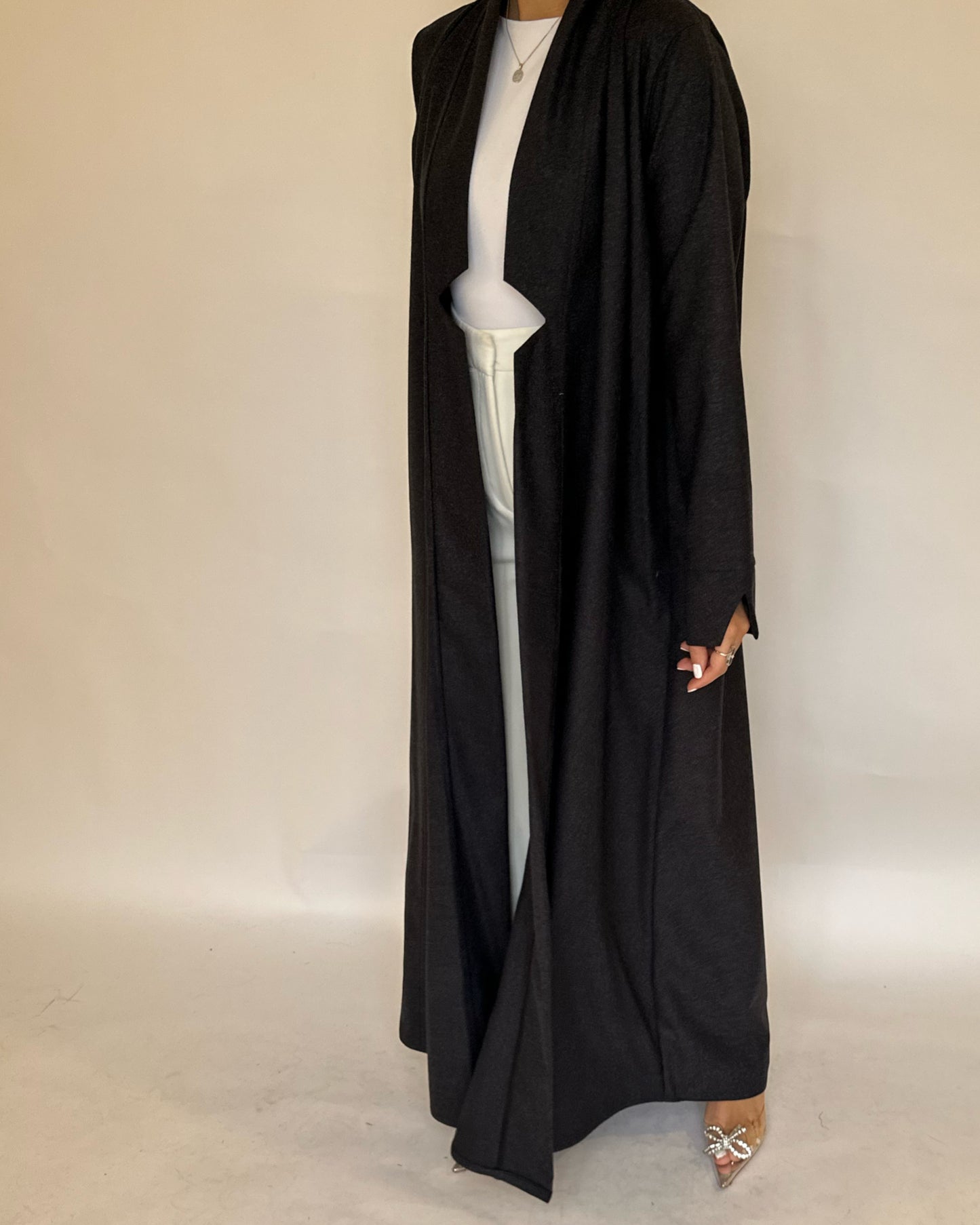 A145 - Winter Dark Gray Abaya