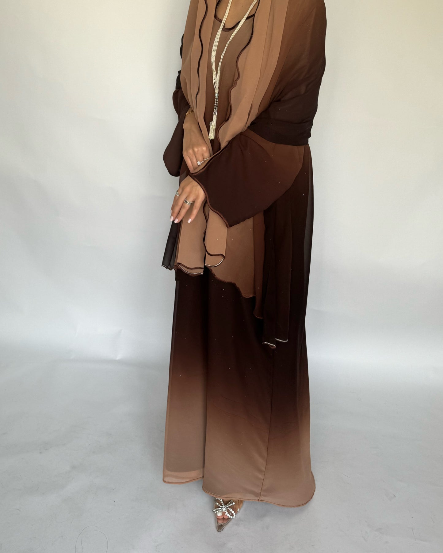 A162 - Brown Ombre Sparkly Jalabiya