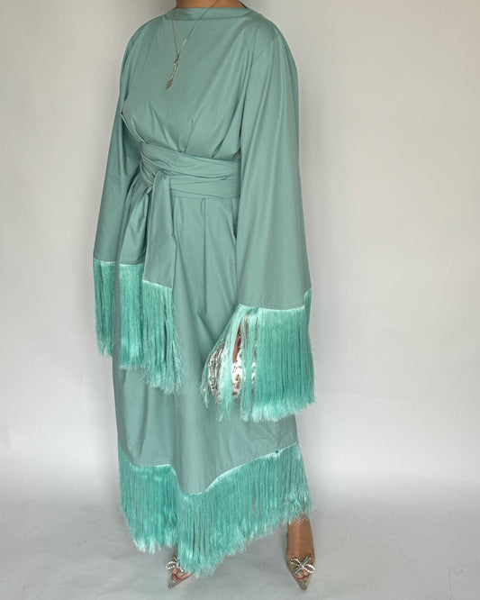 A172 - Green Tassel Dress