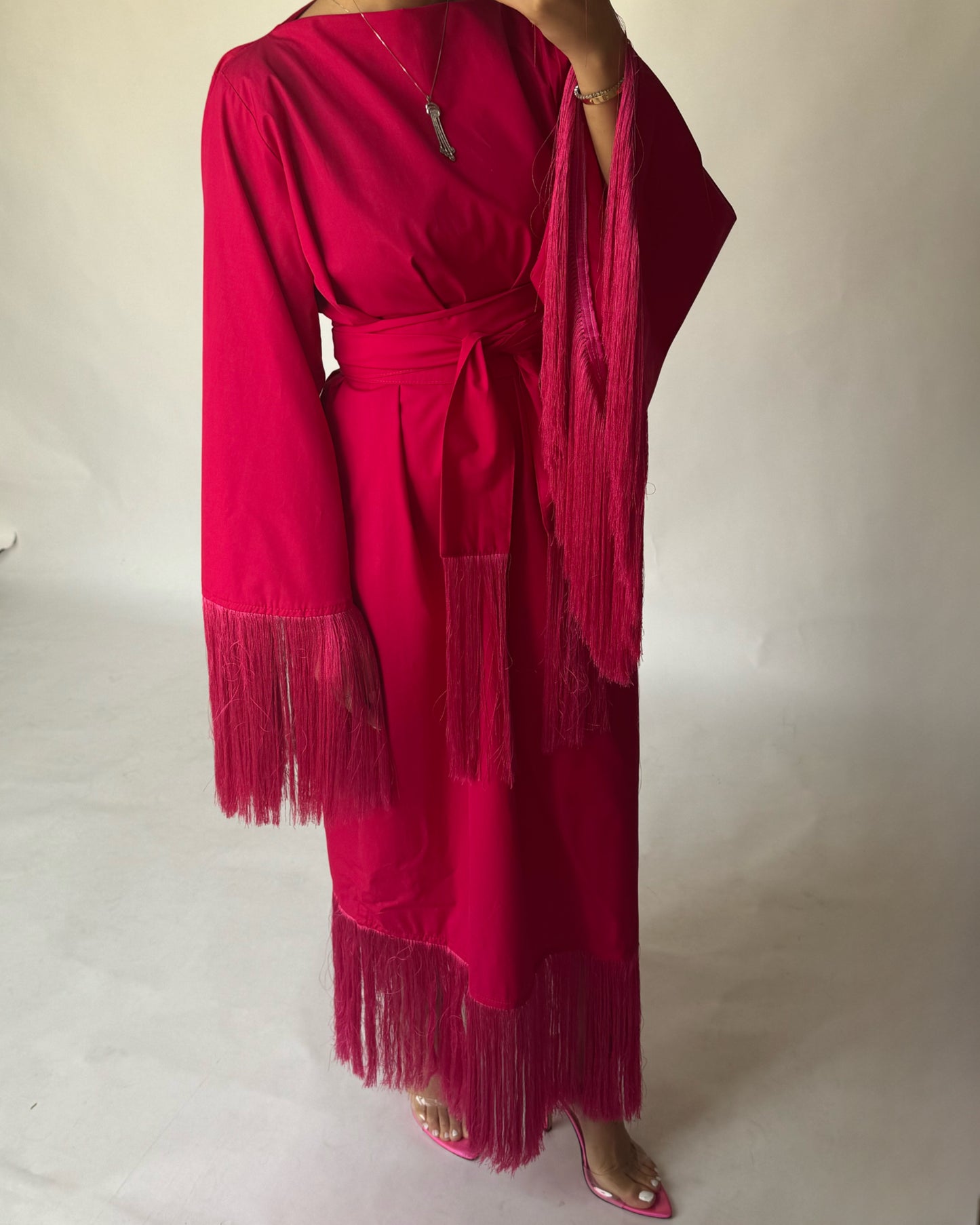 A171 - Pink Tassel Dress