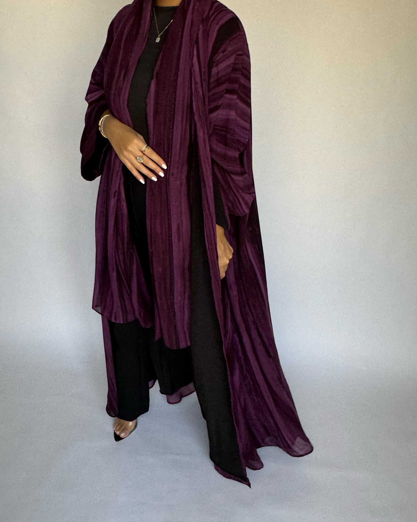 Purple Pattern Abaya (READY TO SHIP)