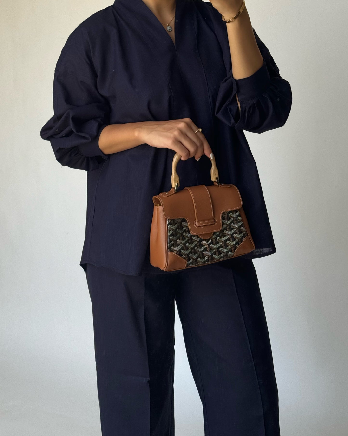 A192 - Navy Blue Summer Linen Set