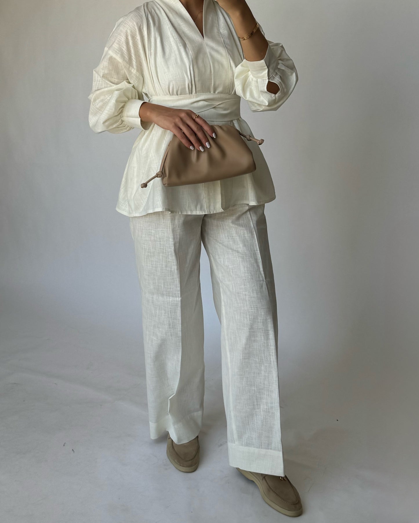 A194 - Off White Summer Linen Set