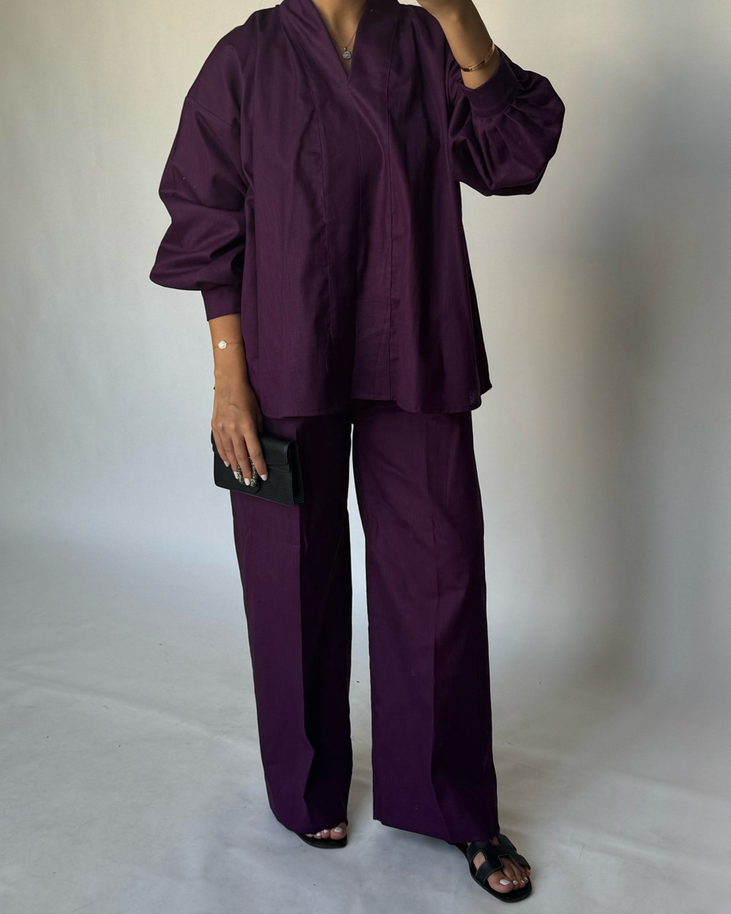 Purple Summer Linen Set (READY TO SHIP)