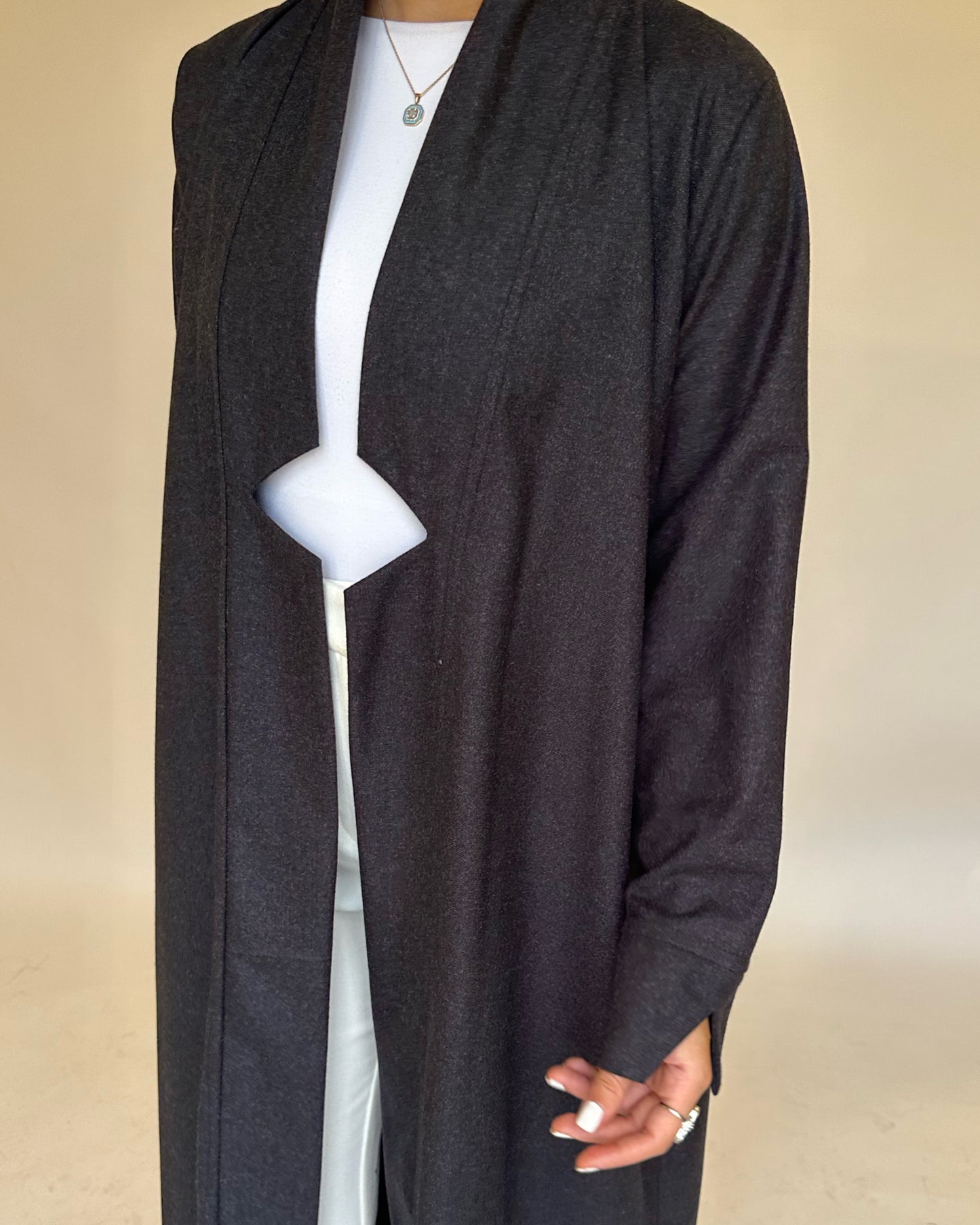 A145 - Winter Dark Gray Abaya