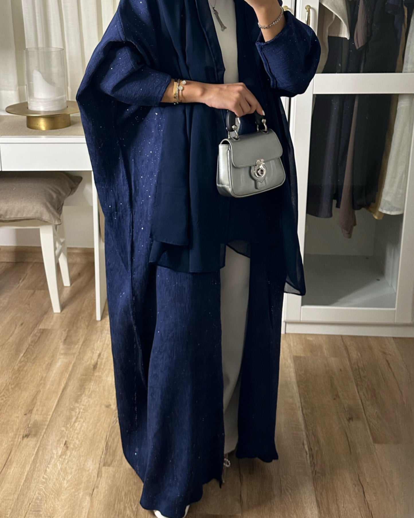 A101 - Navy Blue Sparkly Abaya