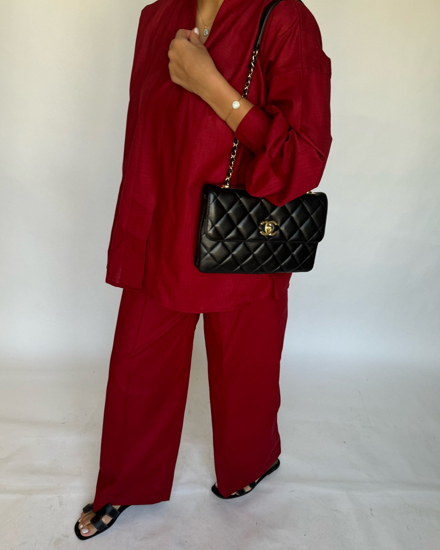 A198 - Maroon Summer Linen Set